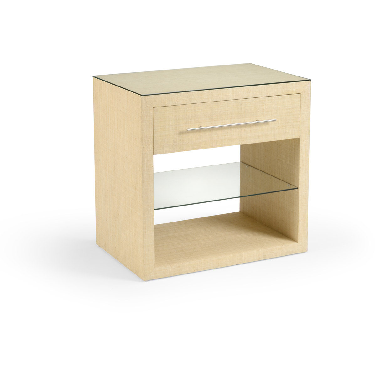 Wildwood 30.5 X 30 inch Natural/Clear/Brushed Nickel Side Table