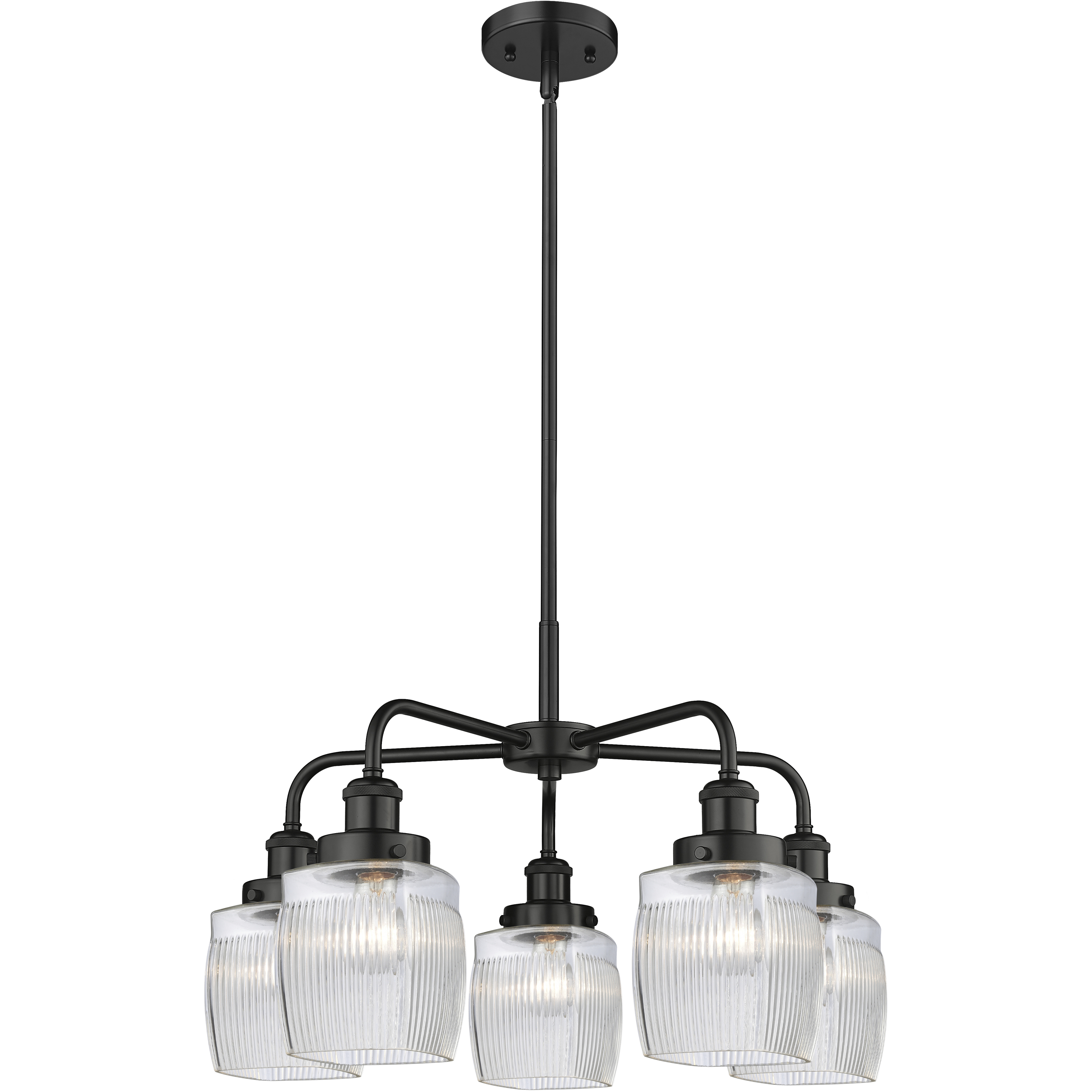 Colton 5 Light 23.5 inch Matte Black Chandelier Ceiling Light