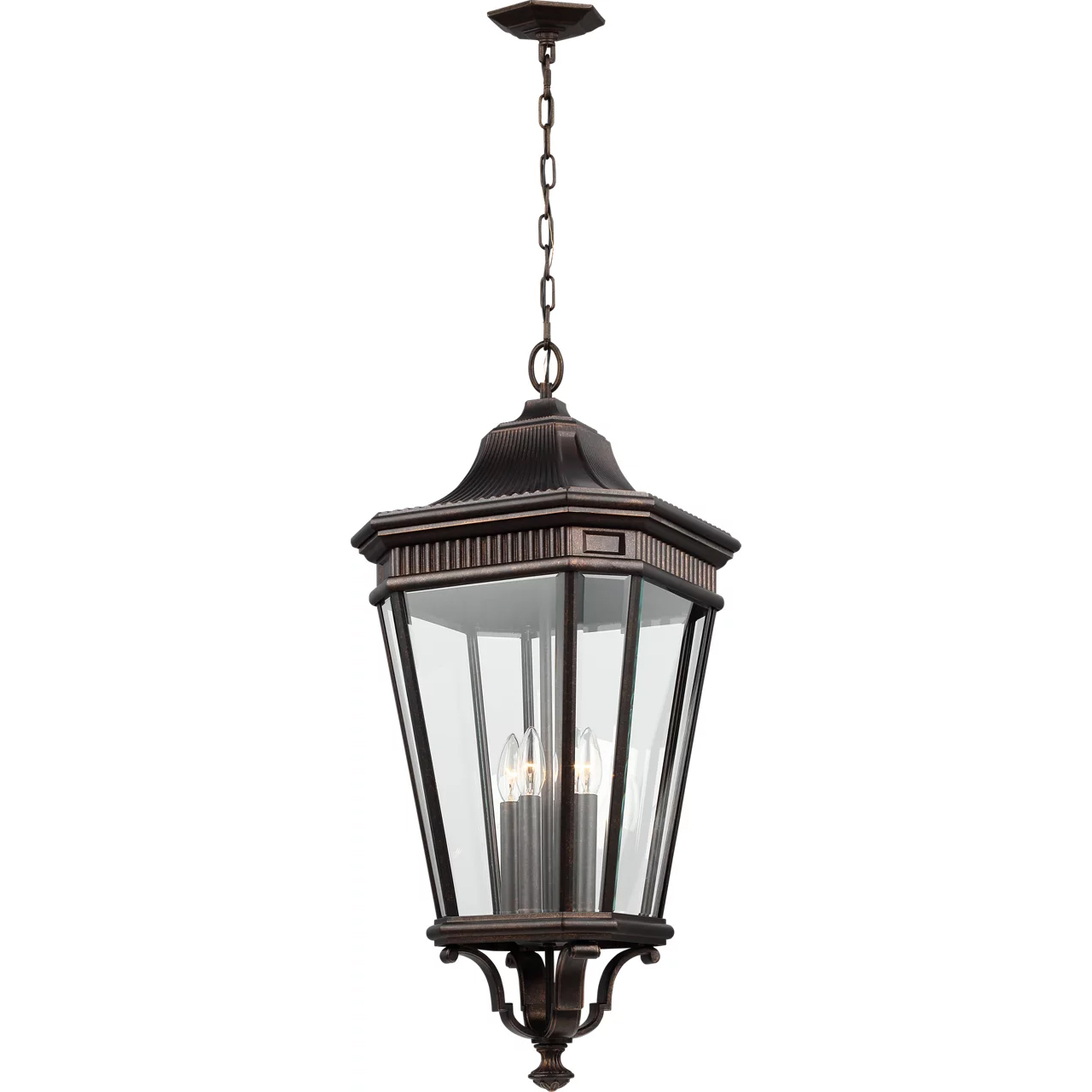 Cotswold Lane 4 Light 13.63 inch Grecian Bronze Outdoor Pendant, Large