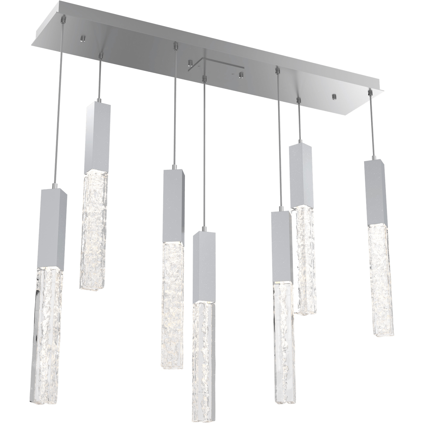 Axis LED 42.4 inch Classic Silver Linear Pendant Ceiling Light in 3000K LED, Multi-Port