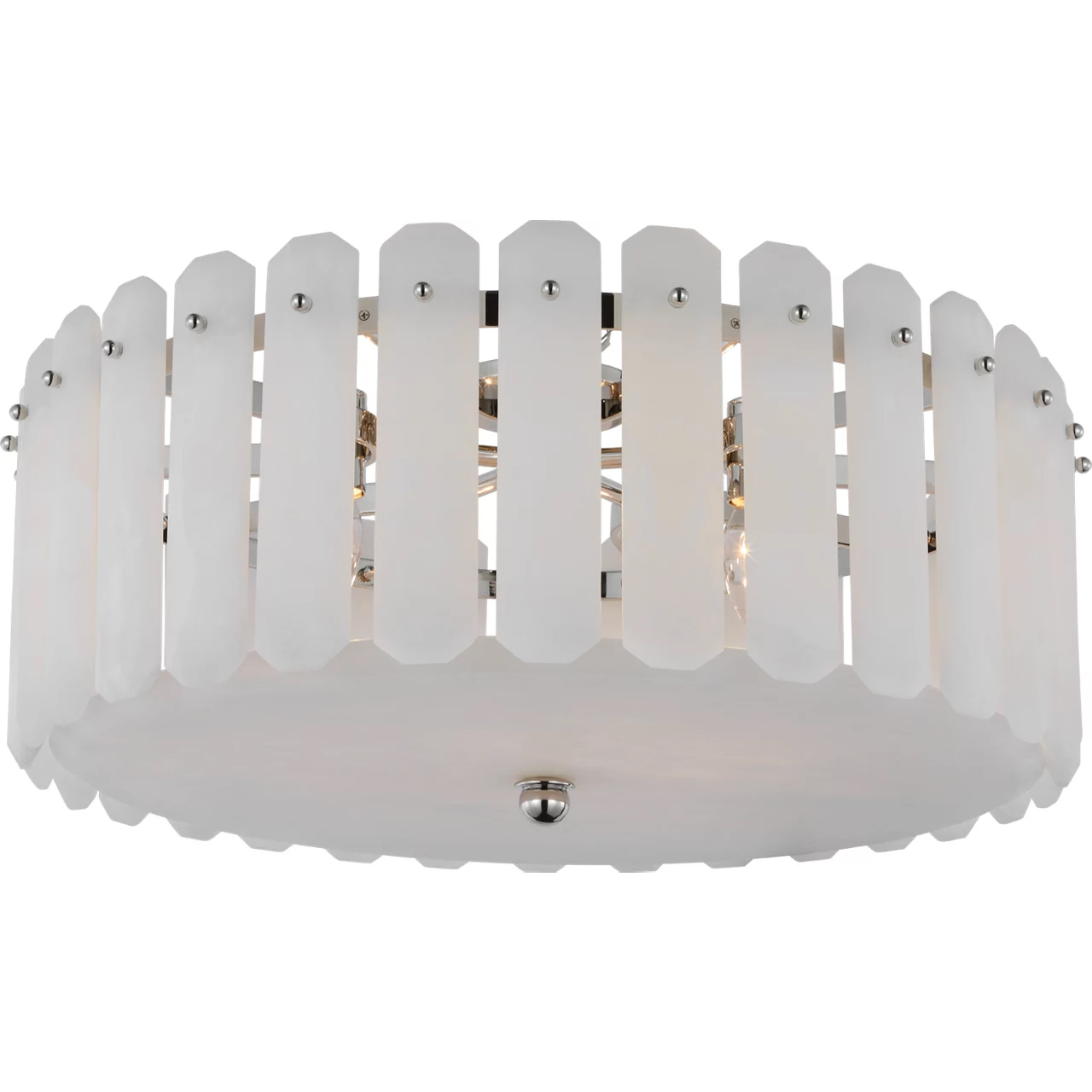 AERIN Bonnington 5 Light 24.75 inch Polished Nickel Flush Mount Ceiling Light in Alabaster, Large