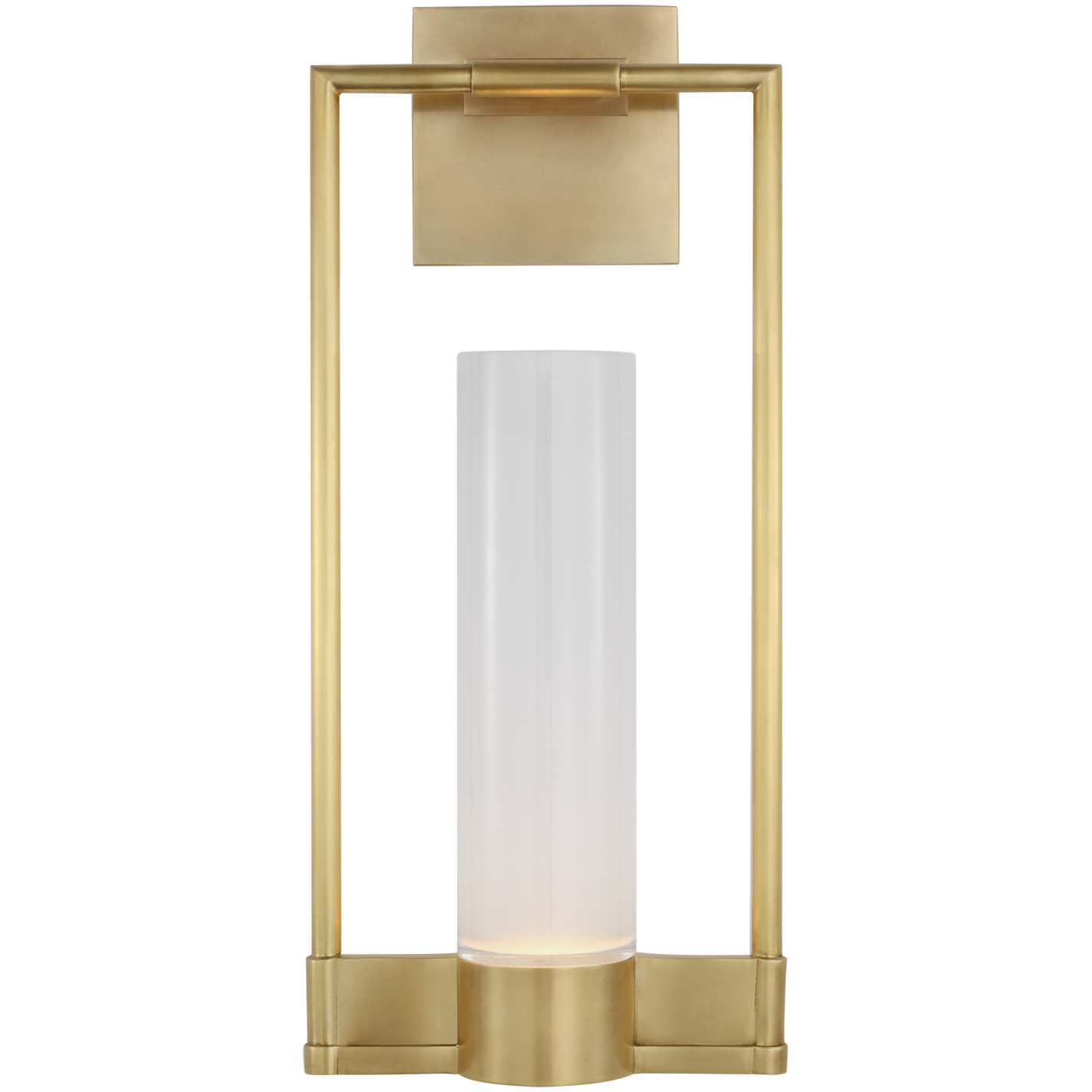 Ray Booth Lucid LED 8 inch Antique Brass Single Bracketed Sconce Wall Light in Frosted Glass