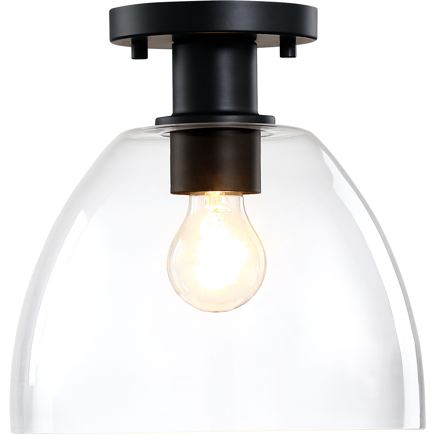 Indigo 1 Light 10 inch Matte Black Semi Flush Mount Ceiling Light