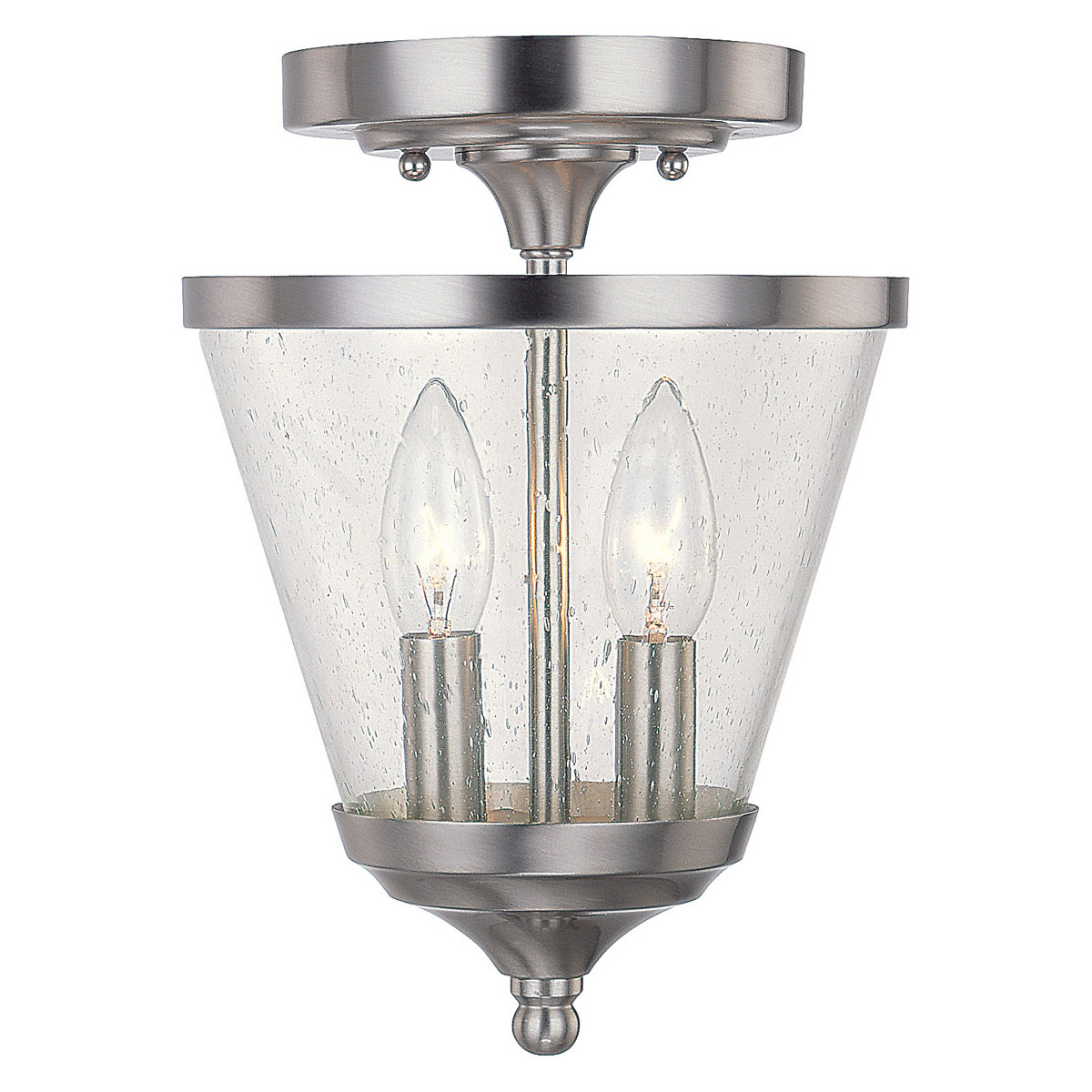 Esme 2 Light 7.75 inch Brushed Nickel Foyer Ceiling Light, Convertible Dual Mount
