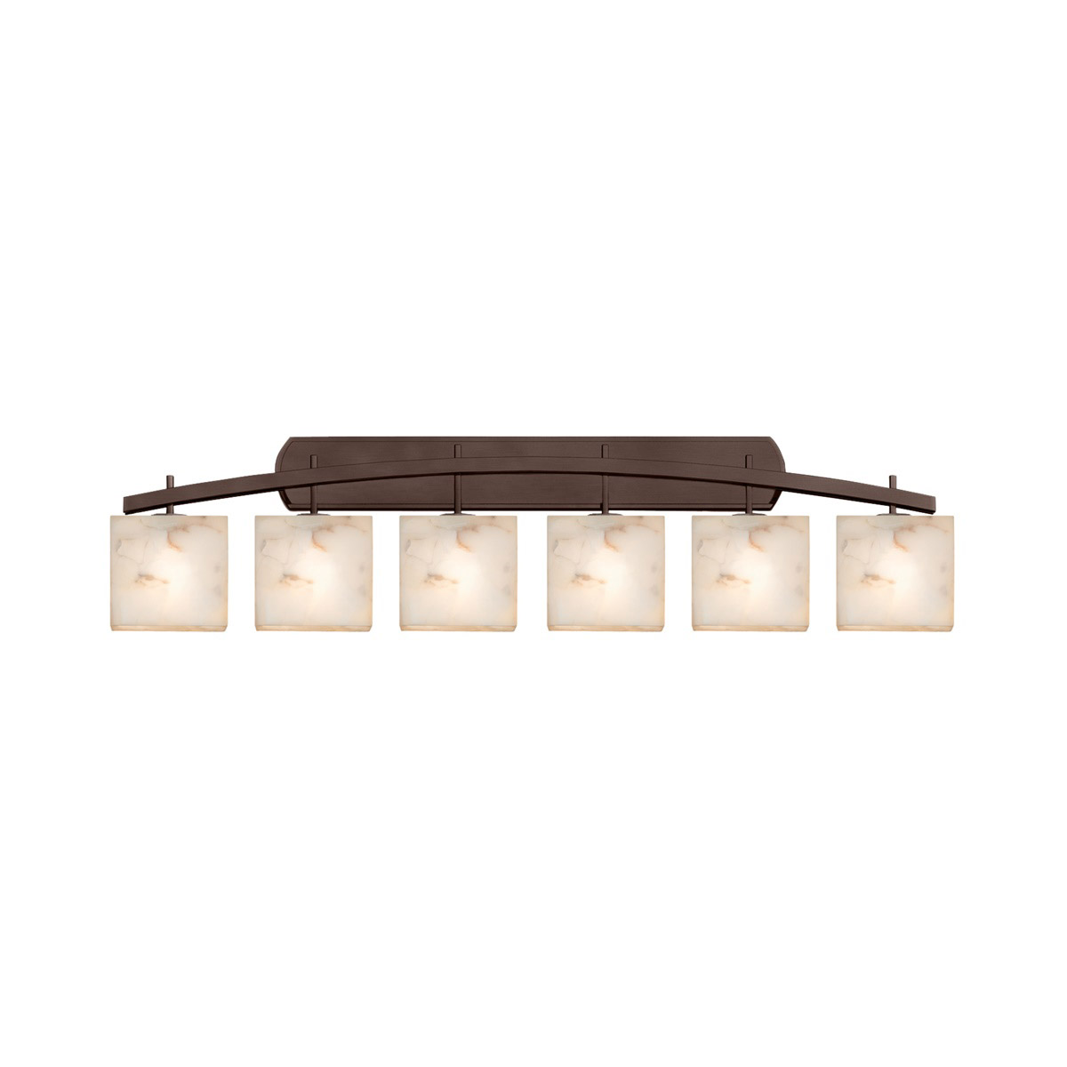 Alabaster Rocks 6 Light 56 inch Matte Black Vanity Light Wall Light in Rectangle, Incandescent