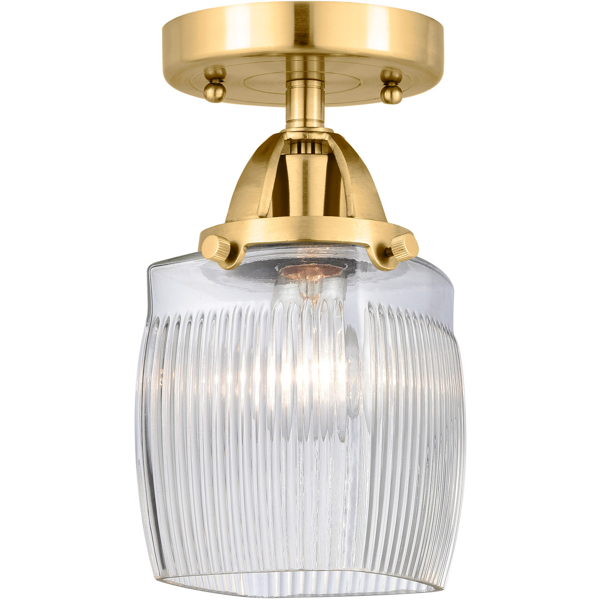Nouveau 2 Colton LED 6 inch Satin Gold Semi-Flush Mount Ceiling Light