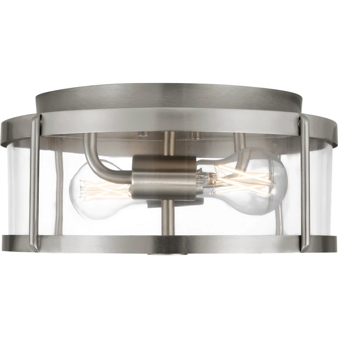 Lumra 2 Light 13 inch Brushed Nickel Flush Mount Ceiling Light in Incandescent