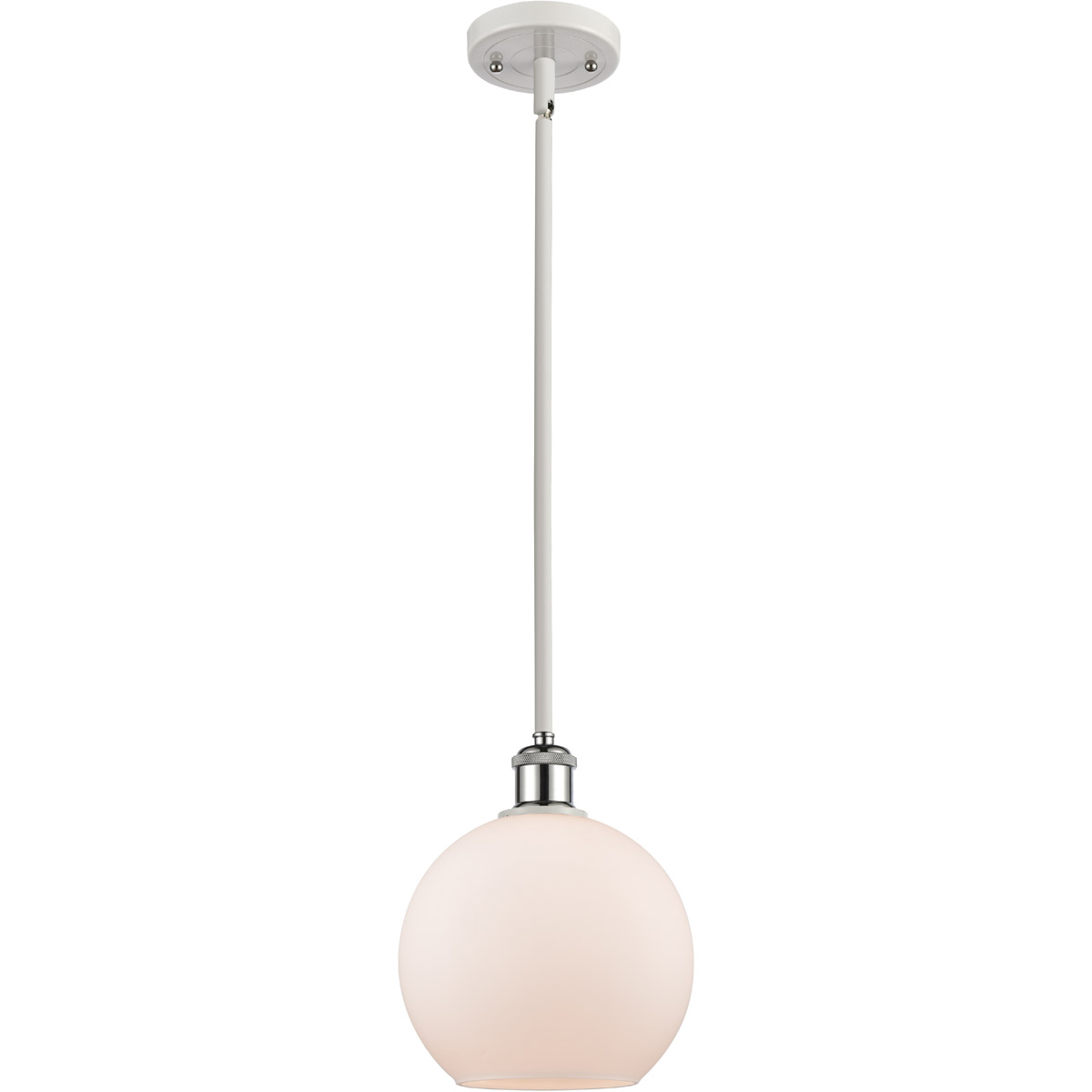 Ballston Athens LED 8 inch White and Polished Chrome Pendant Ceiling Light, Ballston