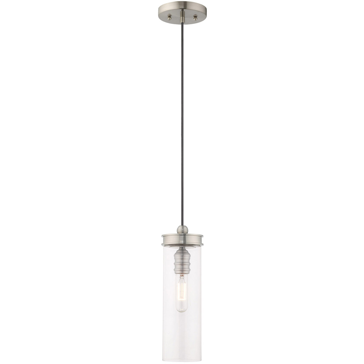 Art Glass 1 Light 5.13 inch Brushed Nickel Mini Pendant Ceiling Light