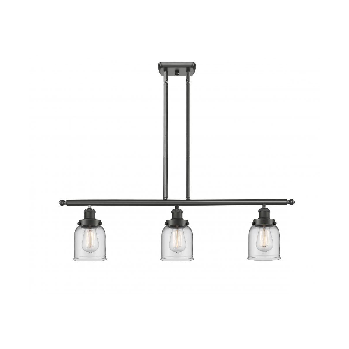 Ballston Small Bell LED 36 inch Oil Rubbed Bronze Island Light Ceiling Light in Clear Glass, Ballston