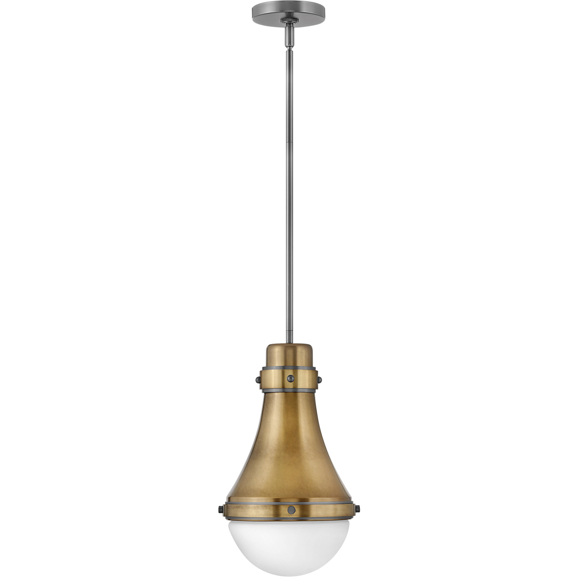 Oliver 1 Light 9 inch Heritage Brass with Black Oxide Indoor Pendant Ceiling Light