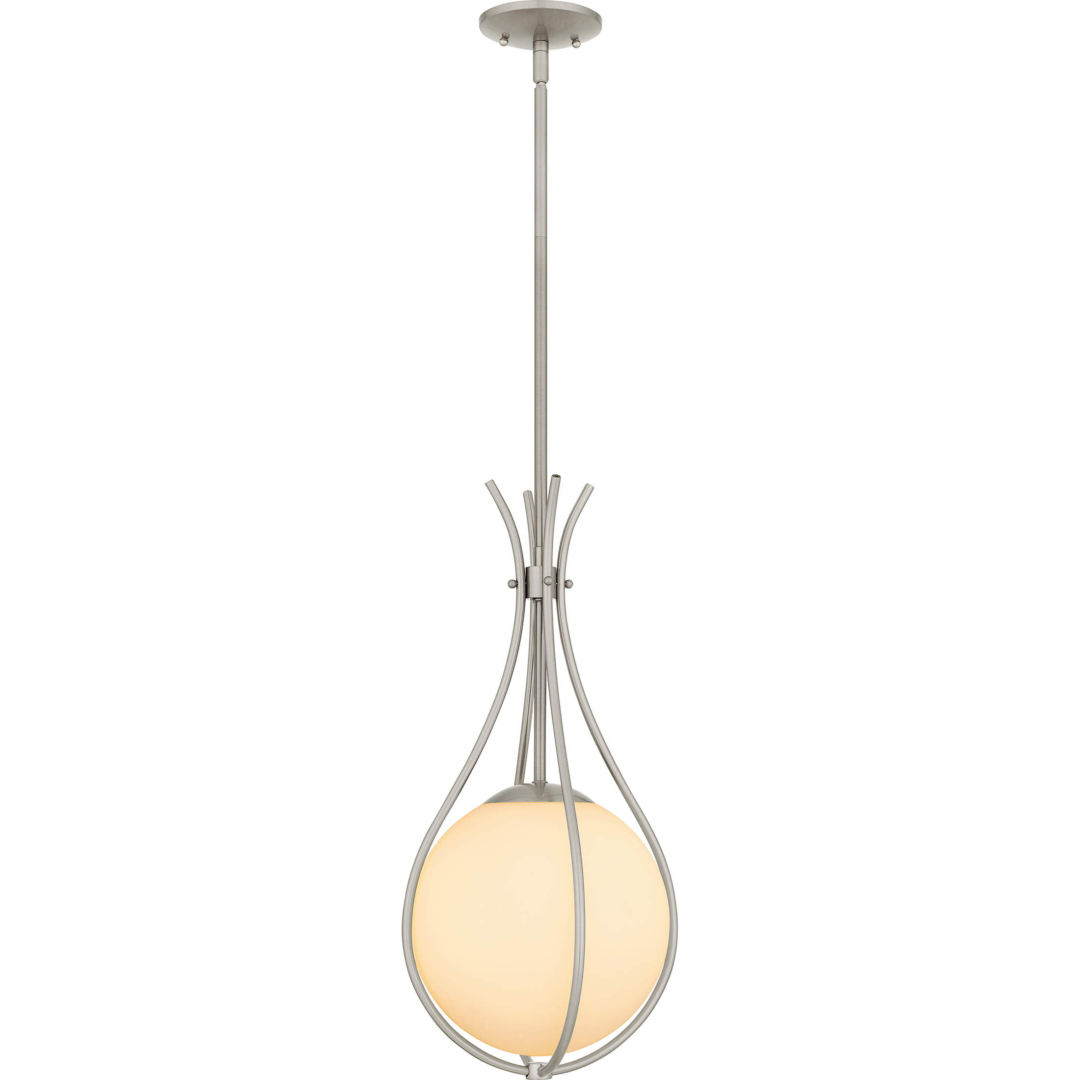 Aliyah 1 Light 10.75 inch Brushed Nickel Mini Pendant Ceiling Light, Small
