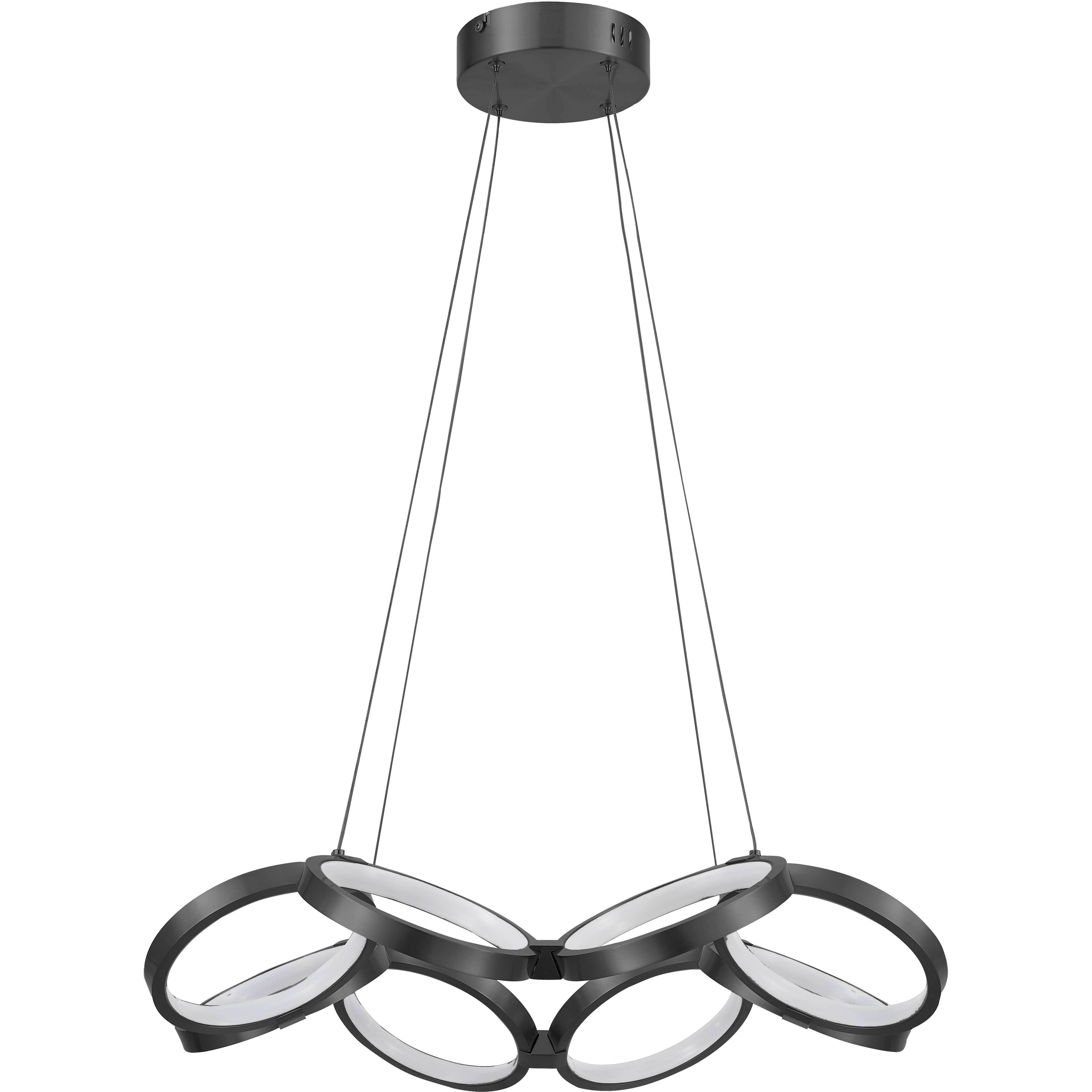 Philo LED 25.75 inch Matte Black Chandelier Ceiling Light