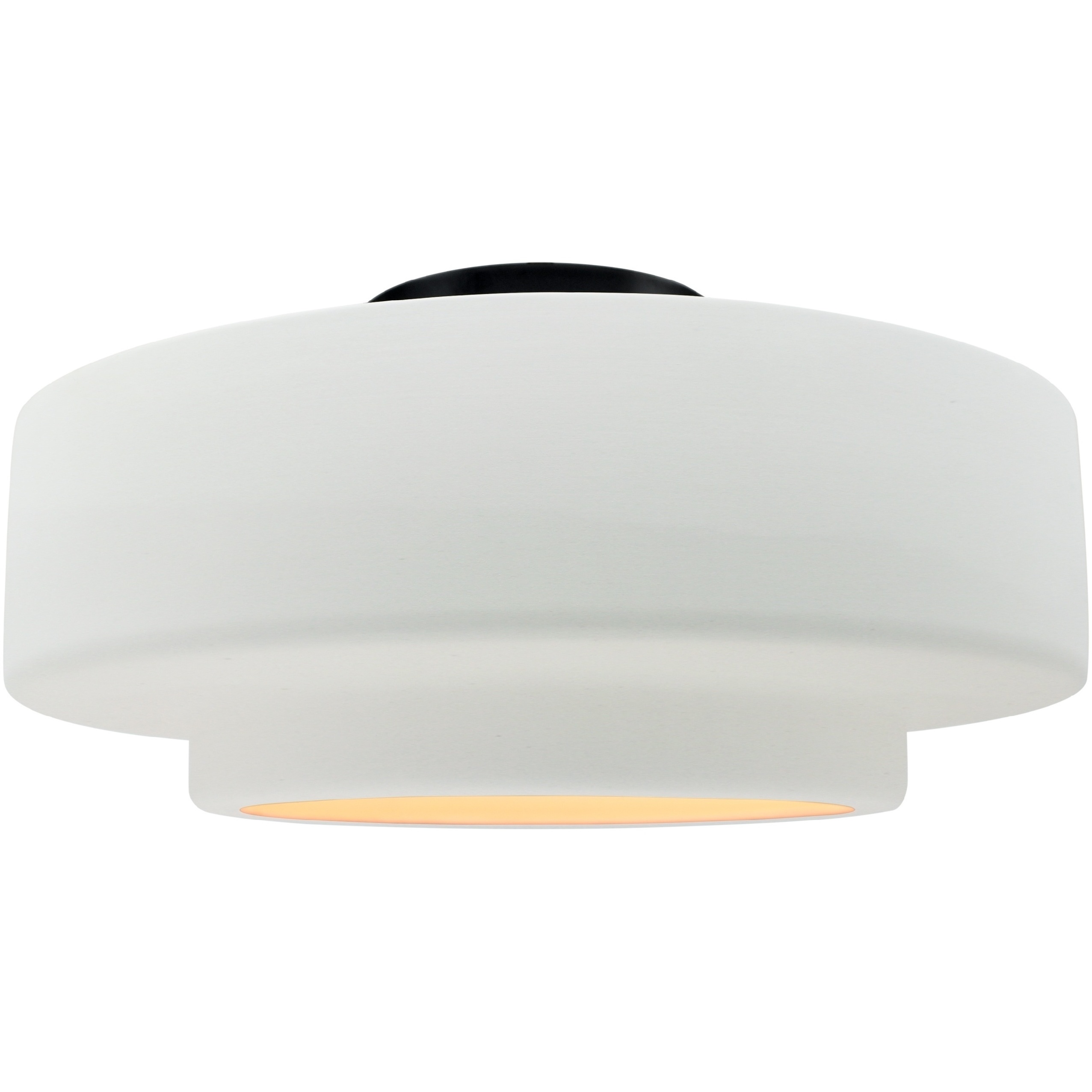 Radiance Collection - Tier 1 Light 14.5 inch Gloss White and Matte Black Semi-Flush Ceiling Light in Replaceable Bulb, Gloss White (outside and inside of fixture), 14.5W x 7.25H, Form+Finish+Function
