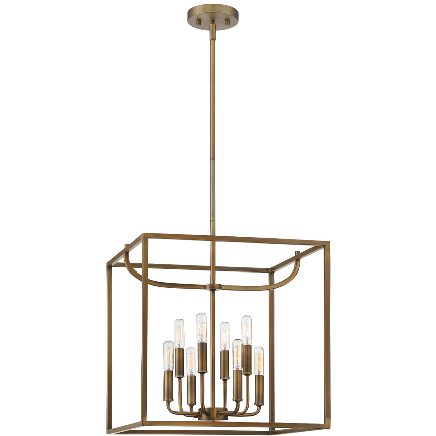 Uptown 8 Light 17 inch Old Satin Brass Foyer Light Ceiling Light