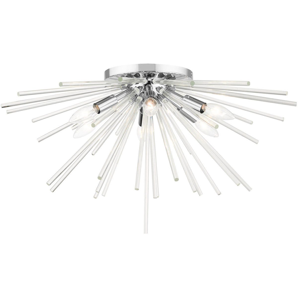 Utopia 6 Light 26 inch Polished Chrome Flush Mount Ceiling Light