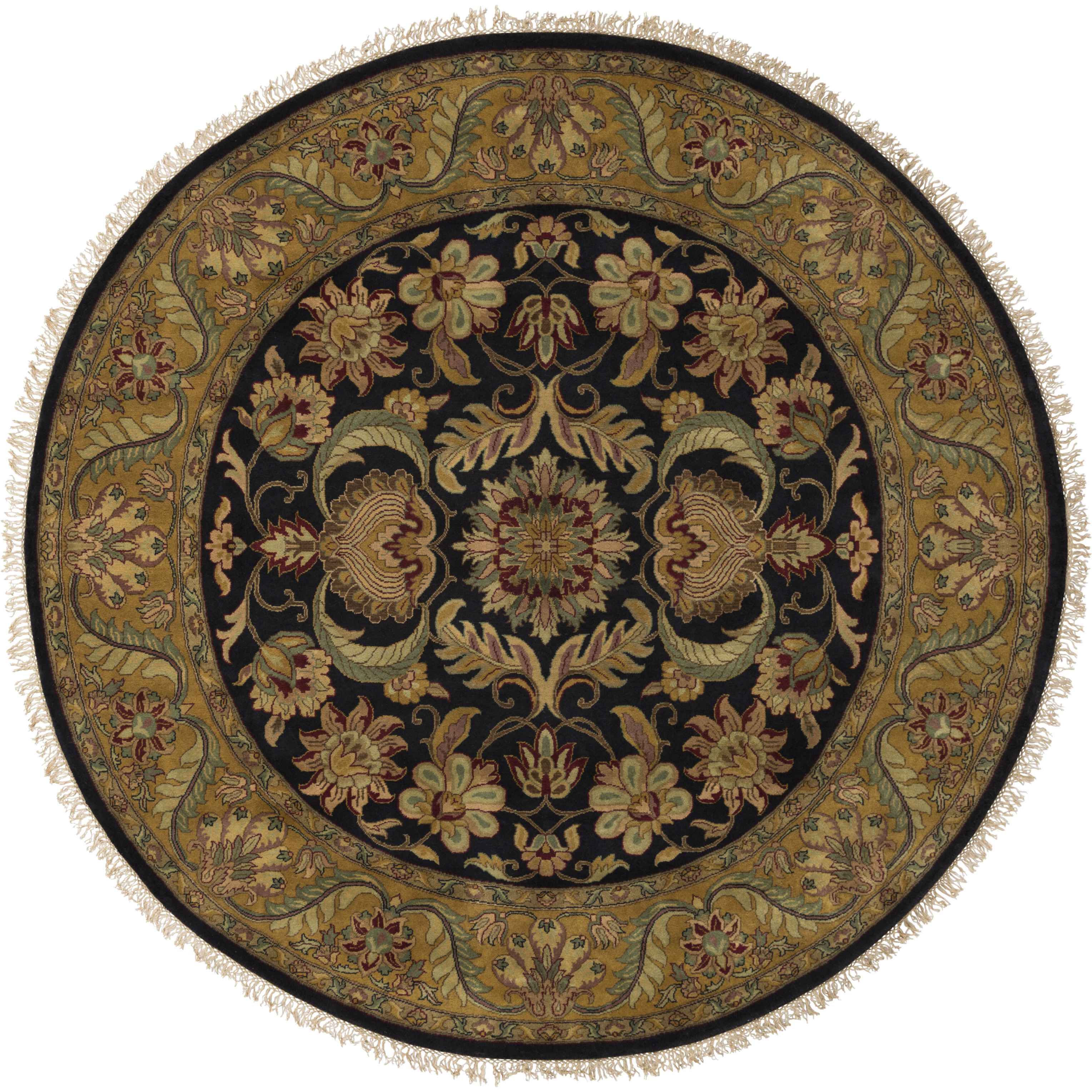 Taj Mahal 96 X 96 inch Ink, Tan, Khaki Rug