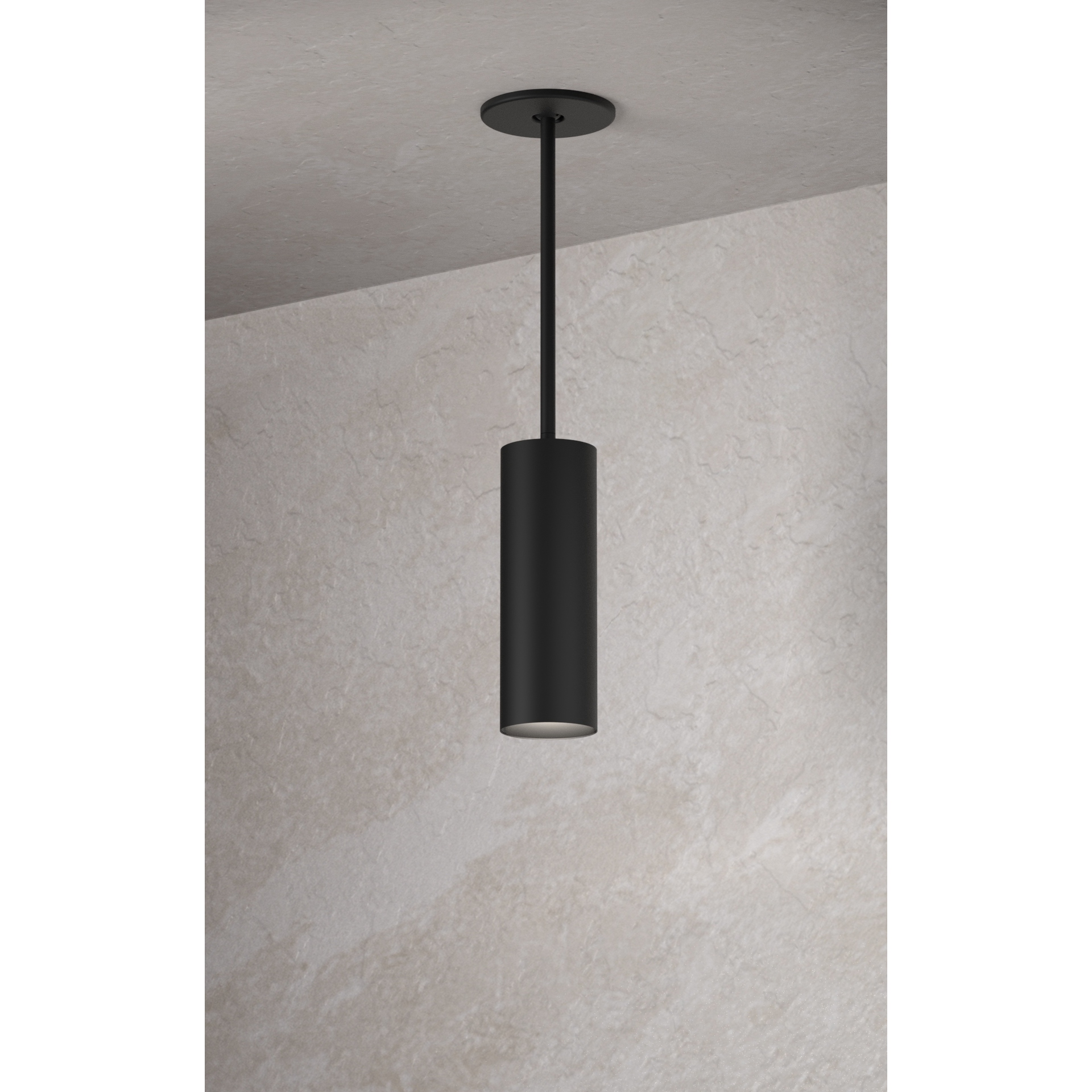 LED Cylinder Collection 1 Light 3.5 inch Matte Black Pendant Ceiling Light, Retro Fit