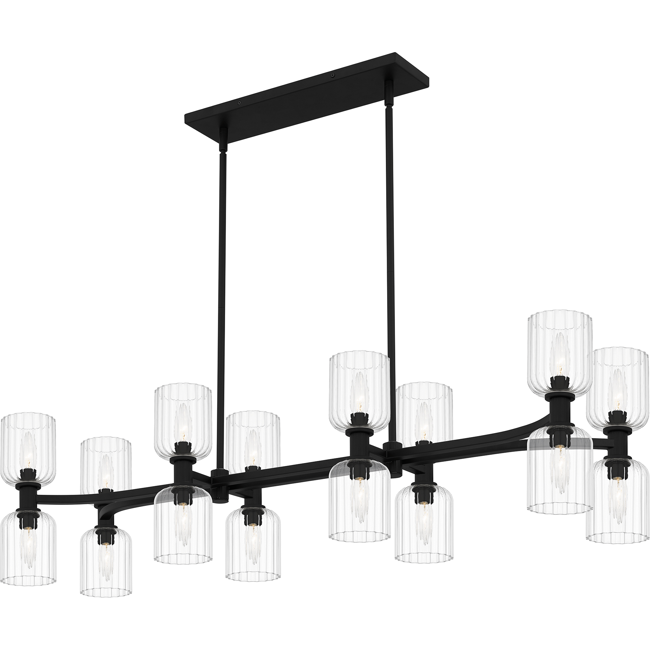 Ramada 16 Light 46 inch Matte Black Island Light Ceiling Light, Large