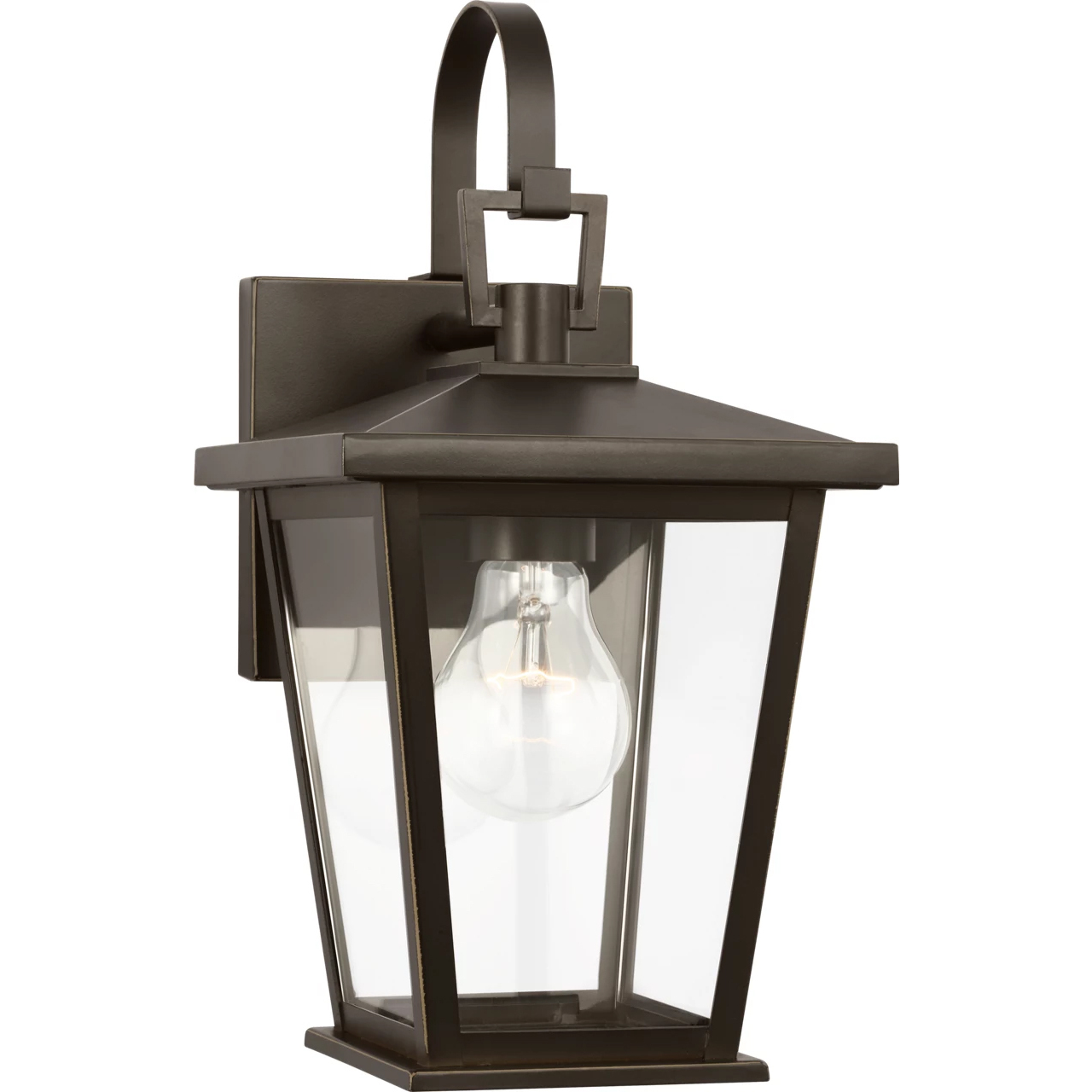 Linton 1 Light 12.63 inch Antique Bronze Outdoor Wall Lantern, Small