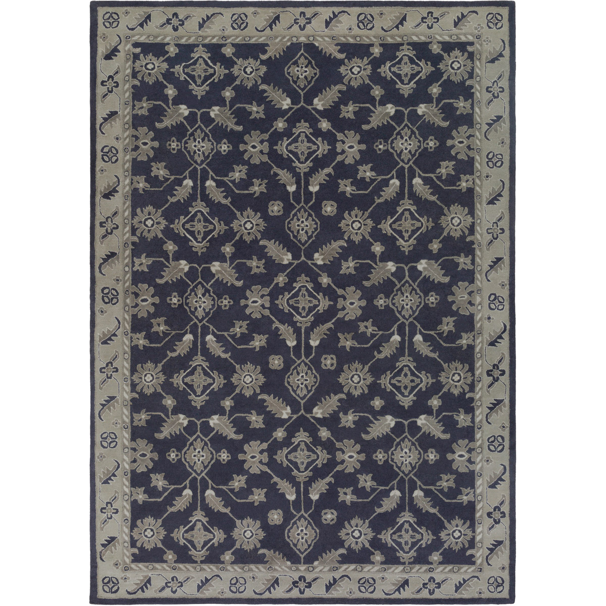 Castello 156 X 108 inch Blue and Green Area Rug, Wool