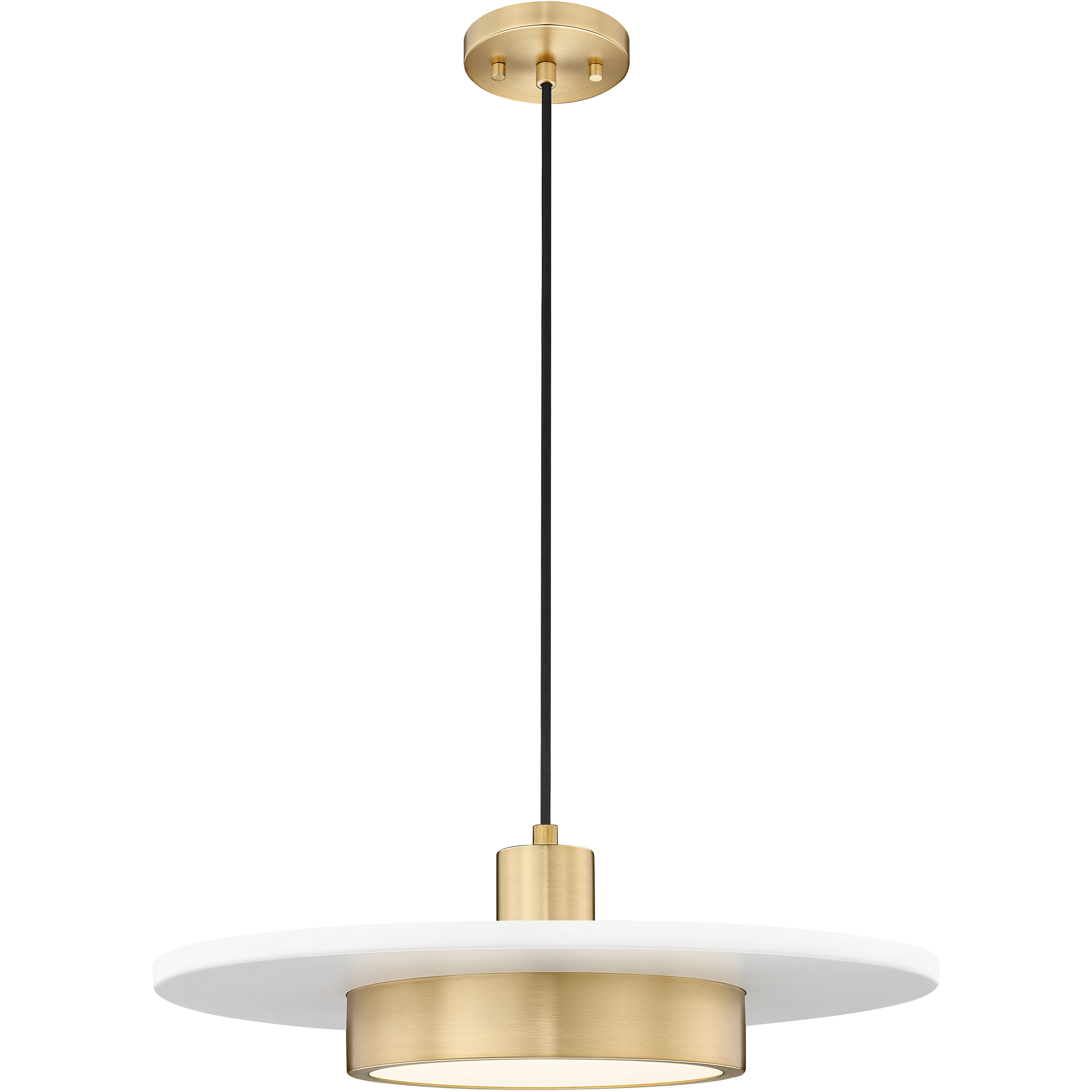 Ludo LED 20 inch Matte White and Modern Gold Pendant Ceiling Light