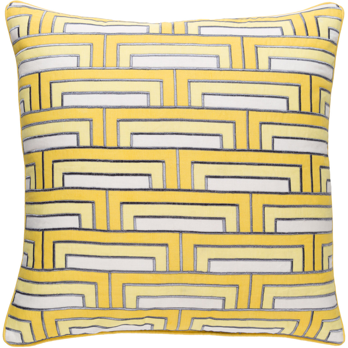 Mod Steps 18 inch Charcoal, White, Saffron Pillow Kit