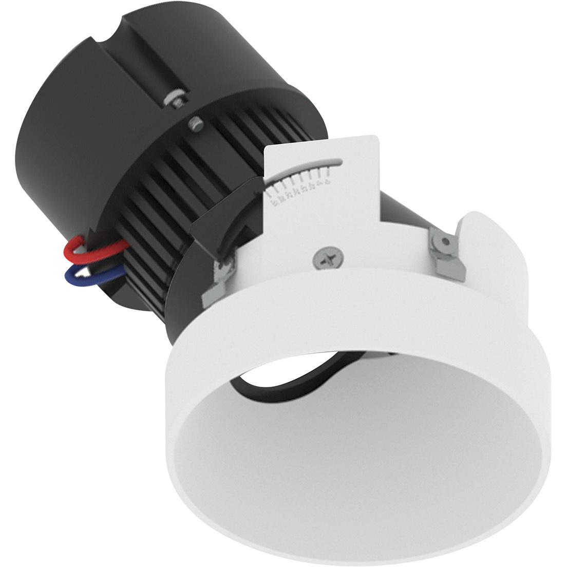 Pearl Warm White LED Round Trimless Adjustable Slot Retrofit in 4000K, 4" Retrofit