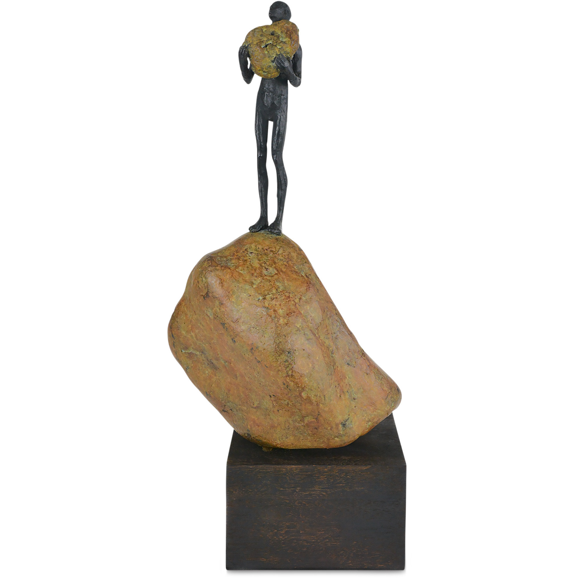 Man on Rock 18.25 X 8.75 inch Sculpture, Medium