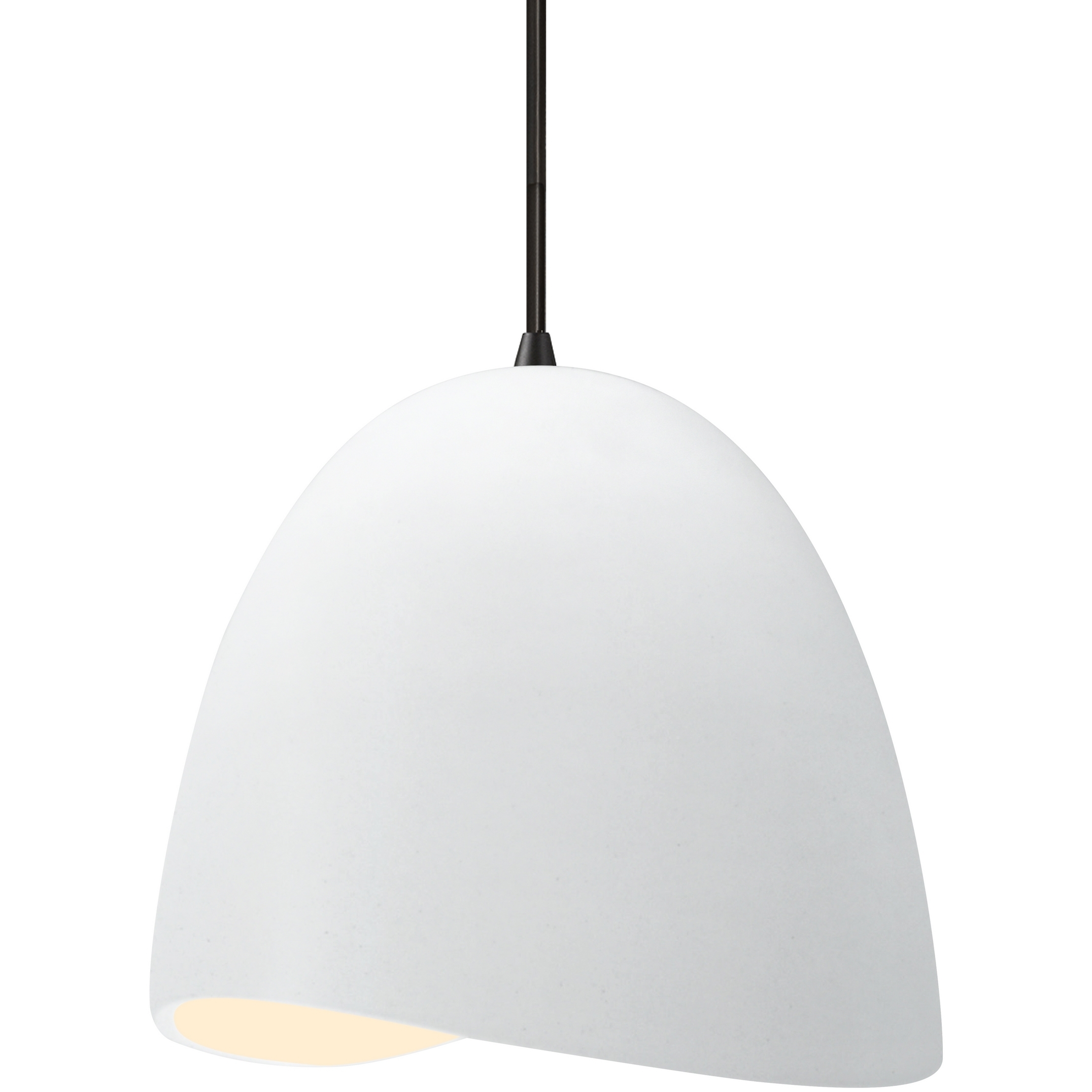 Radiance Collection - Brisa Pendant Ceiling Light in Matte Black, Black Cord, Replaceable Bulb, Gloss White (outside and inside of fixture), 12.5W x 12.25H, Form+Finish+Function