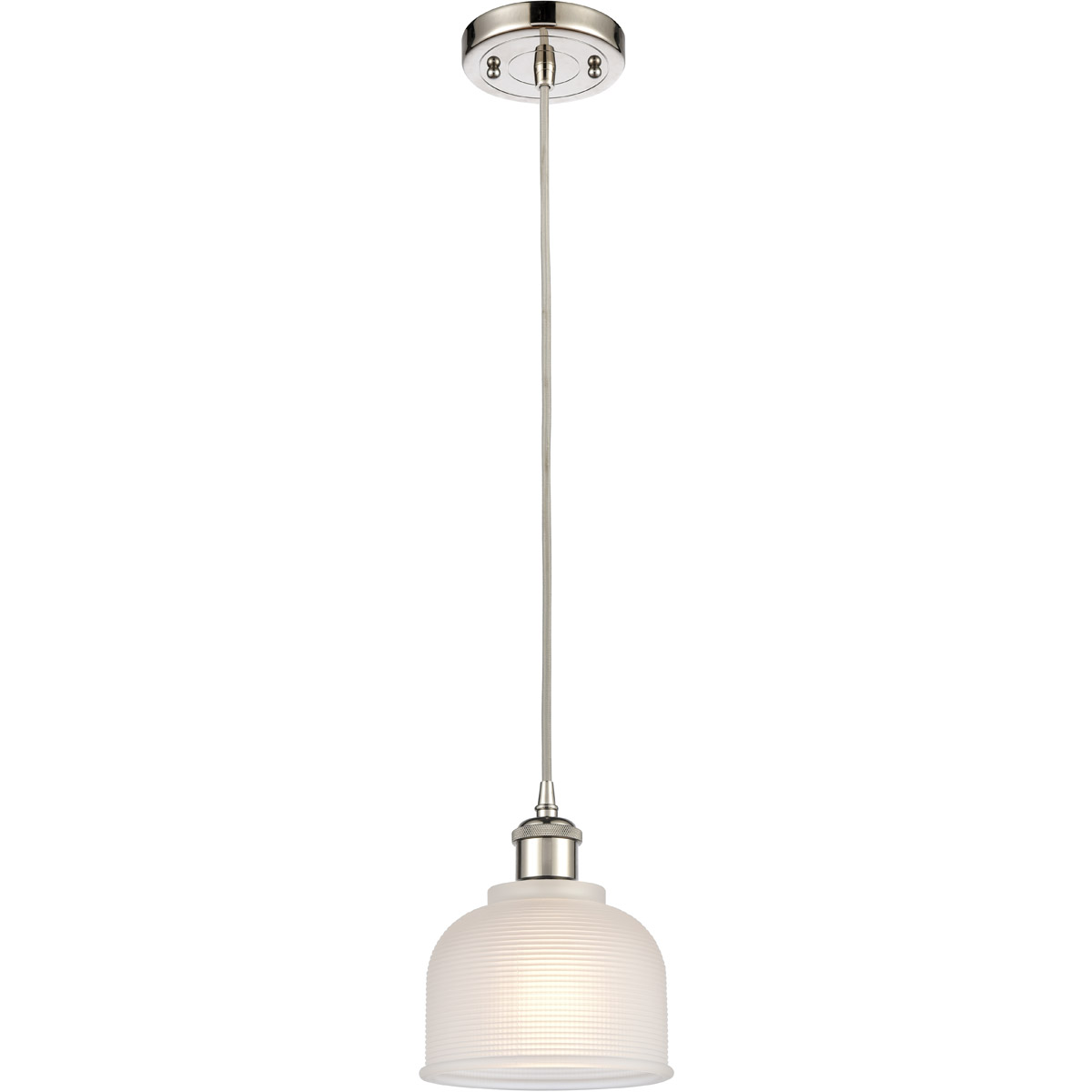 Ballston Dayton 1 Light 6 inch Polished Nickel Mini Pendant Ceiling Light in White Glass, Ballston