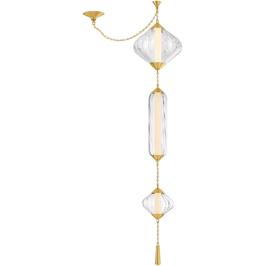 Fiorello LED 12.5 inch Vintage Polished Brass Pendant Ceiling Light