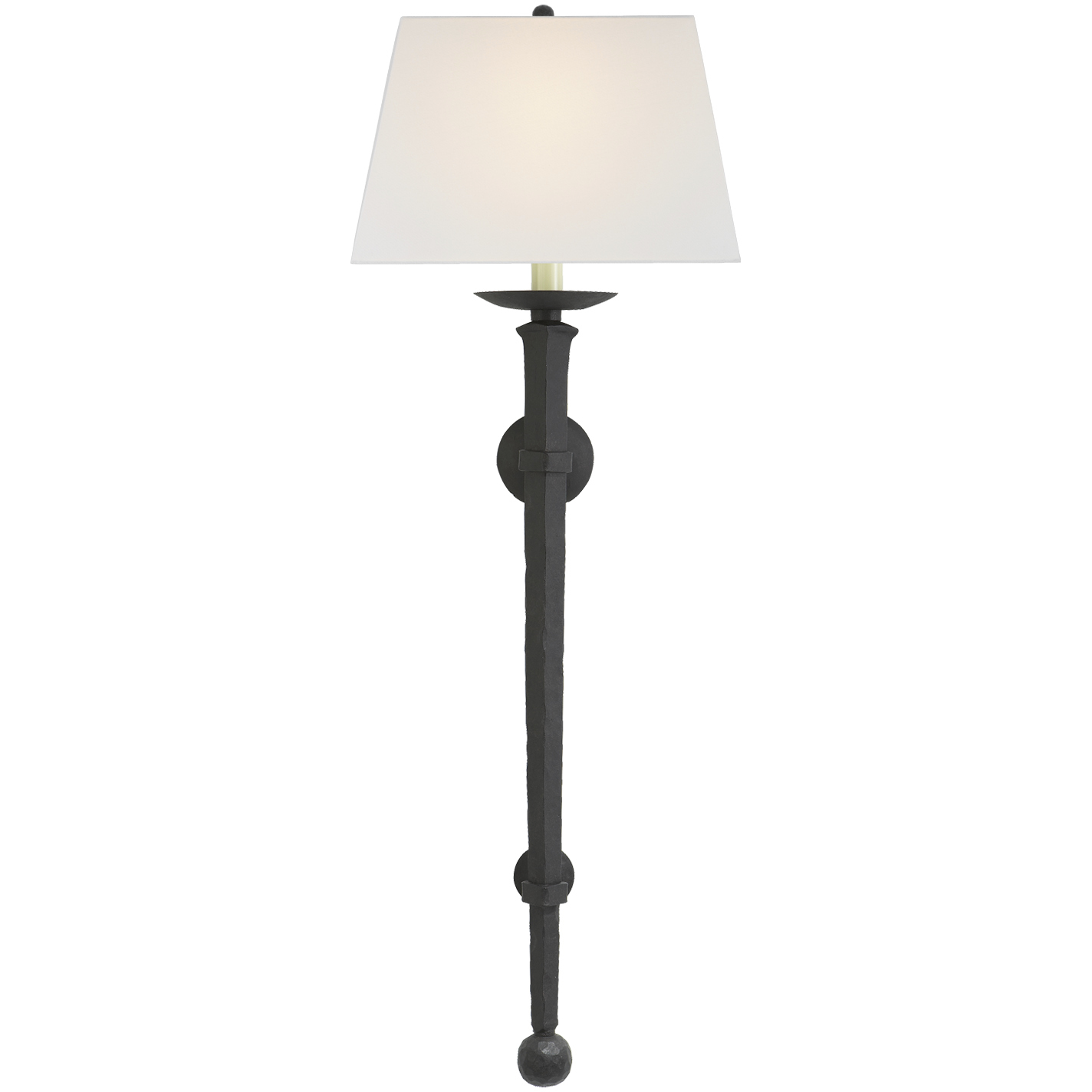 Chapman & Myers Iron Torch 1 Light 13.5 inch Blackened Rust Sconce Wall Light in Linen