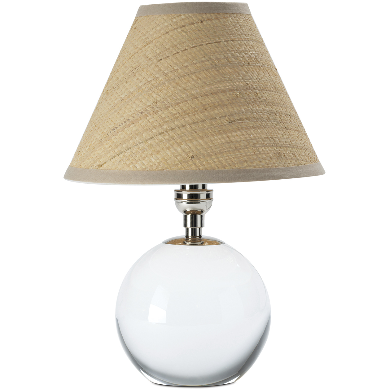 Giorgio 14 inch 60.00 watt Polished Nickel Mini Lamp Portable Light in Rattan Shade
