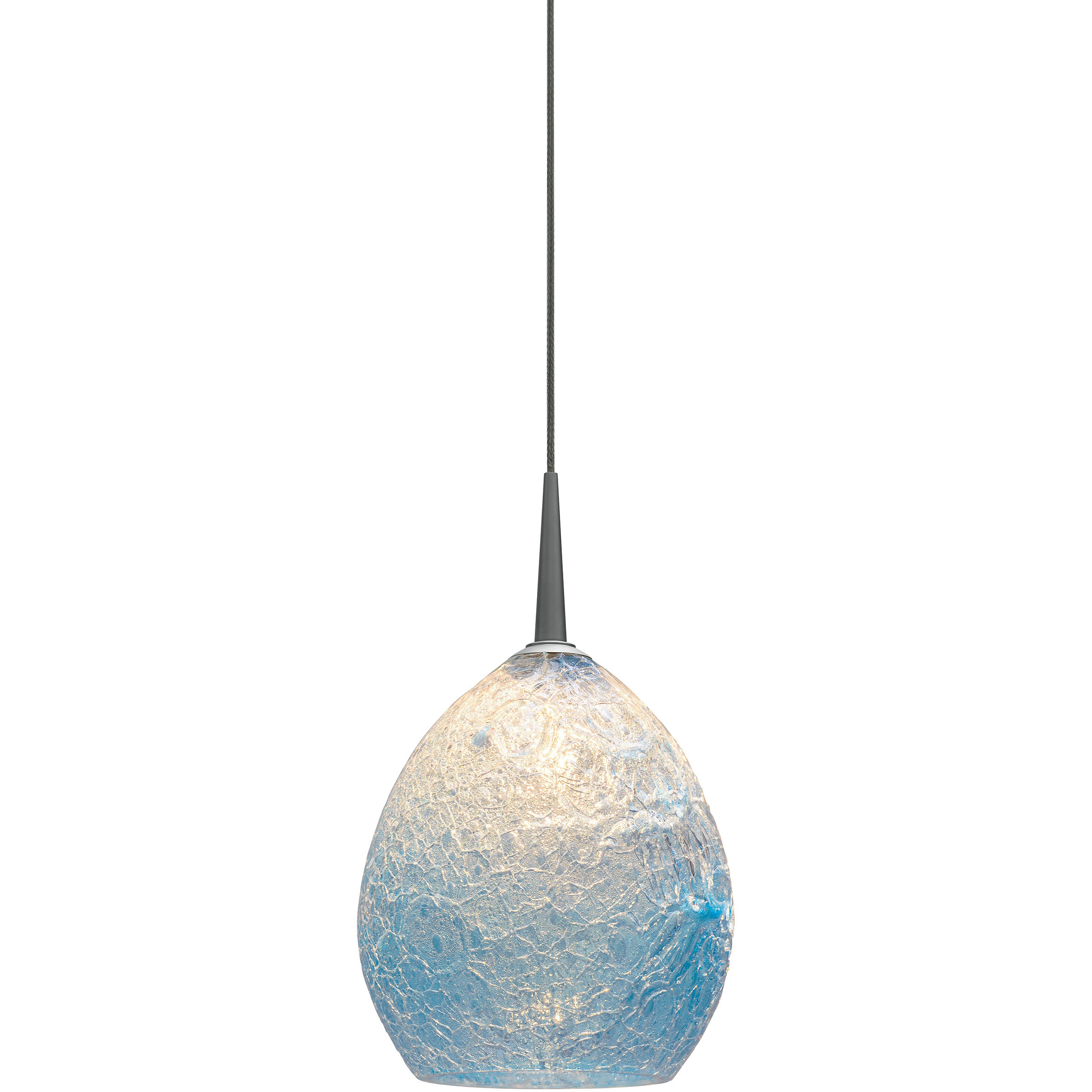 Vibe 1 Light 5.5 inch Matte Chrome Pendant Ceiling Light in Glacier Glass