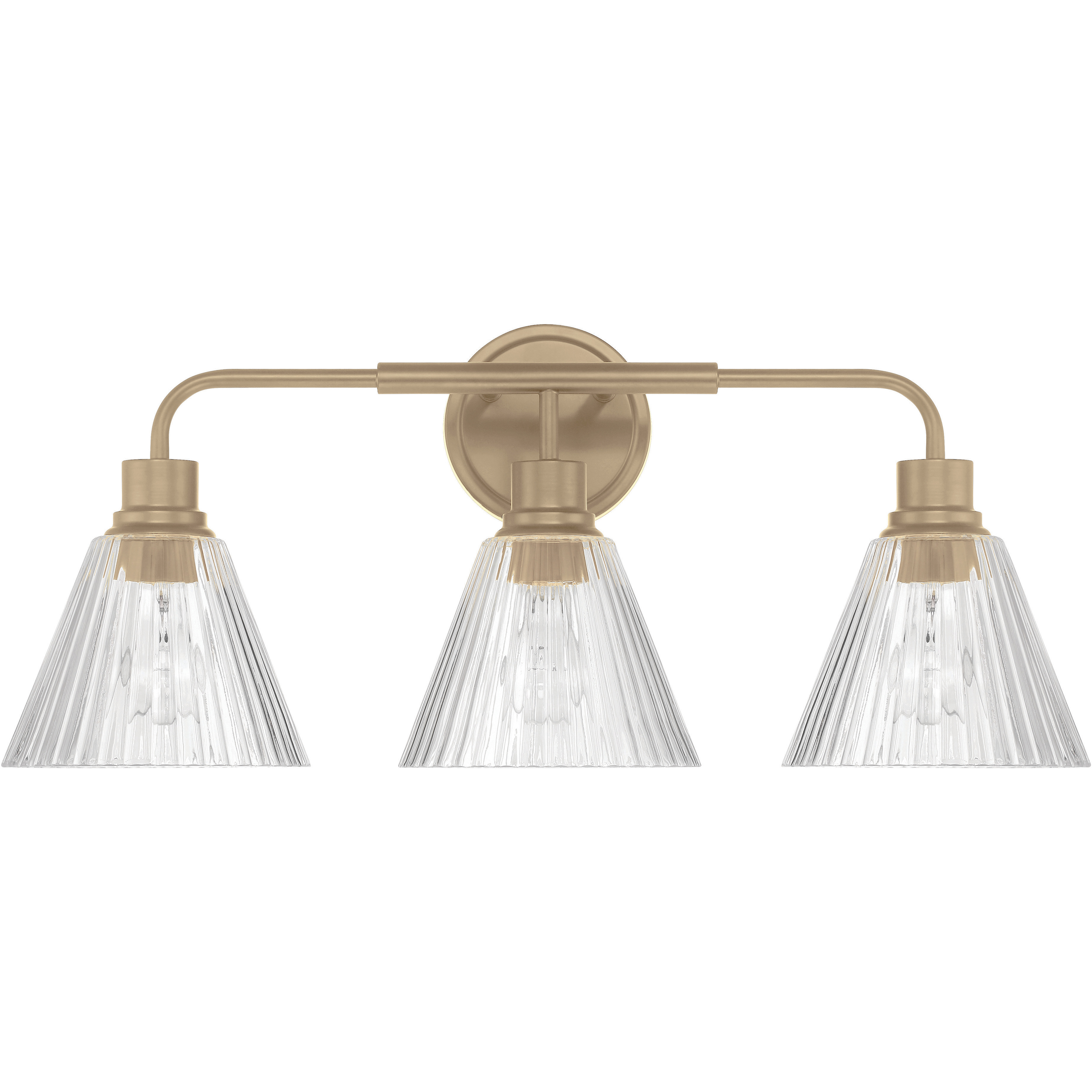Pleated 3 Light 25 inch Premium Bronze Vanity Light Wall Light