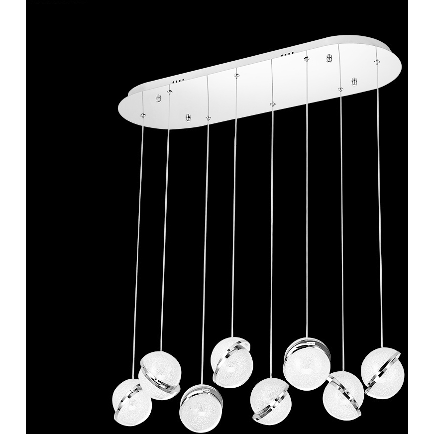 Crystal Ice LED 14 inch Silver Chandelier Ceiling Light