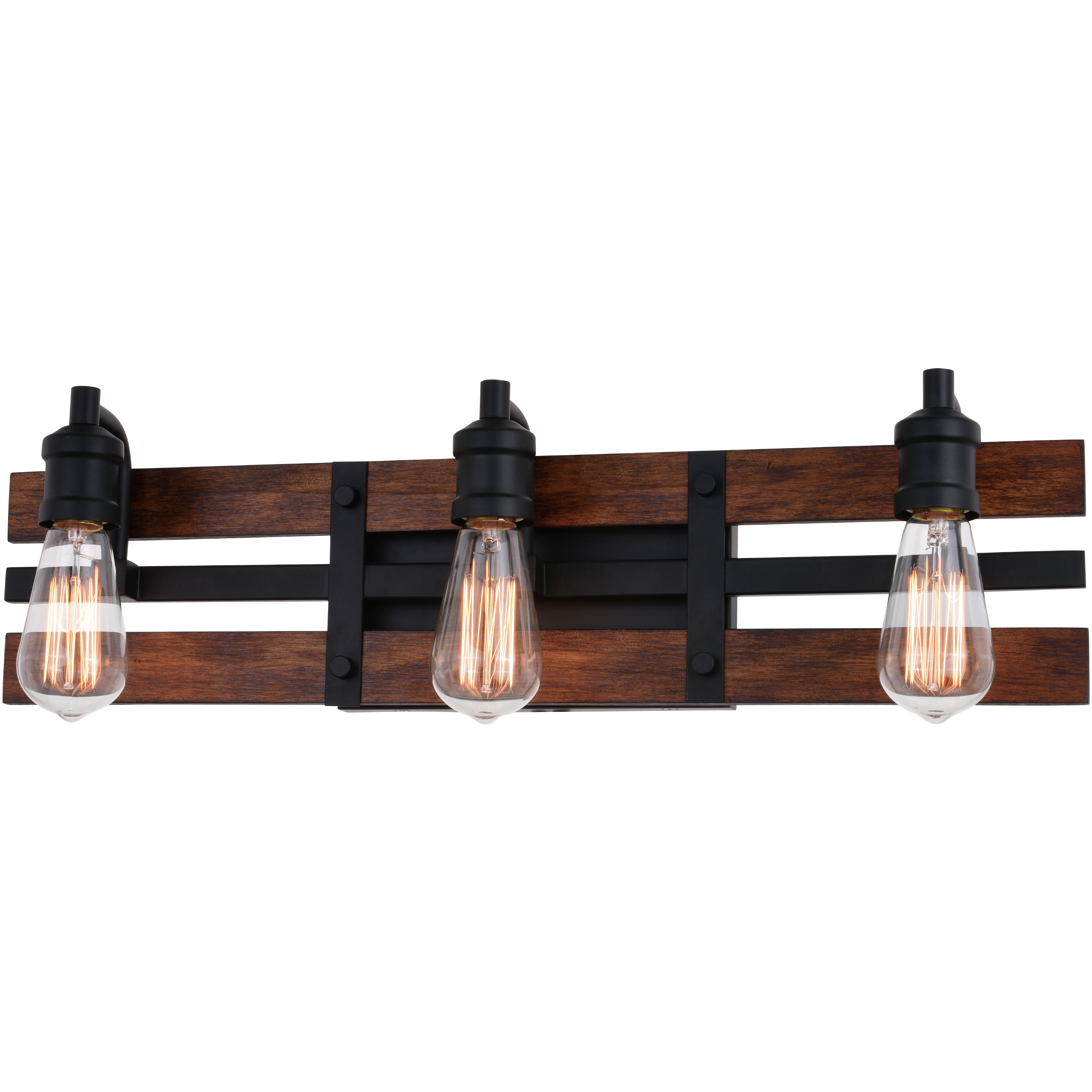 Carrington LED 23.75 inch Matte Black and Deep Walnut Bathroom Light Wall Light