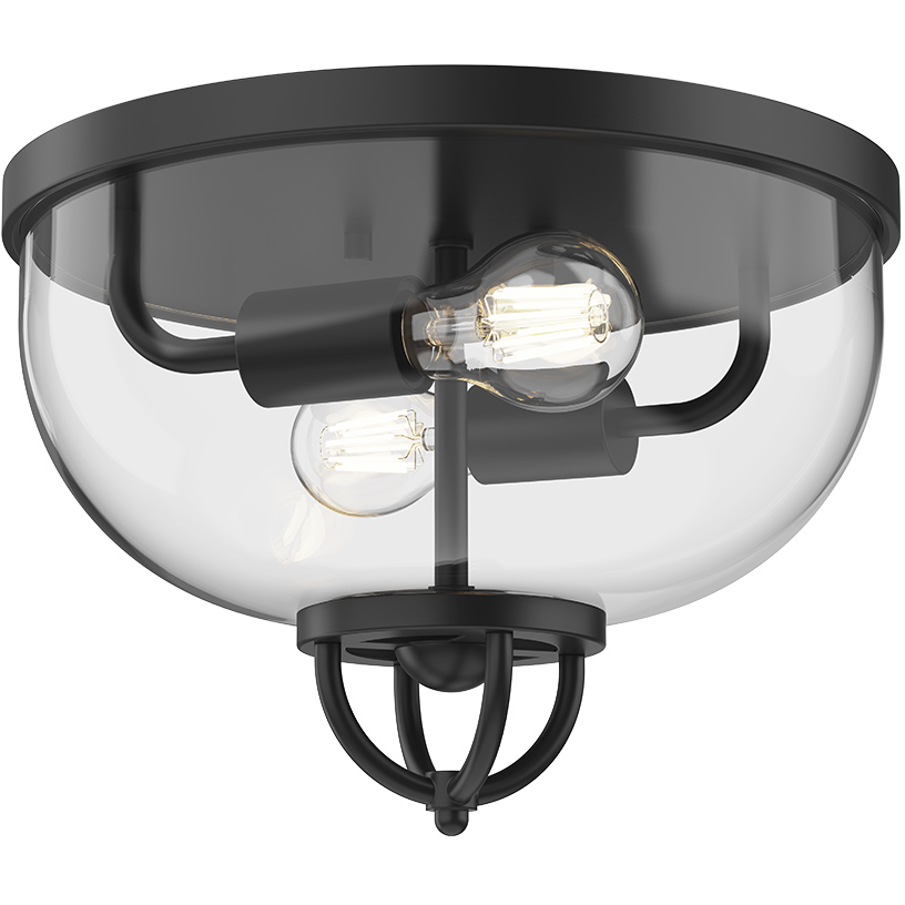 Alora Mood Lancaster 2 Light 12.63 inch Matte Black Flush Mount Ceiling Light