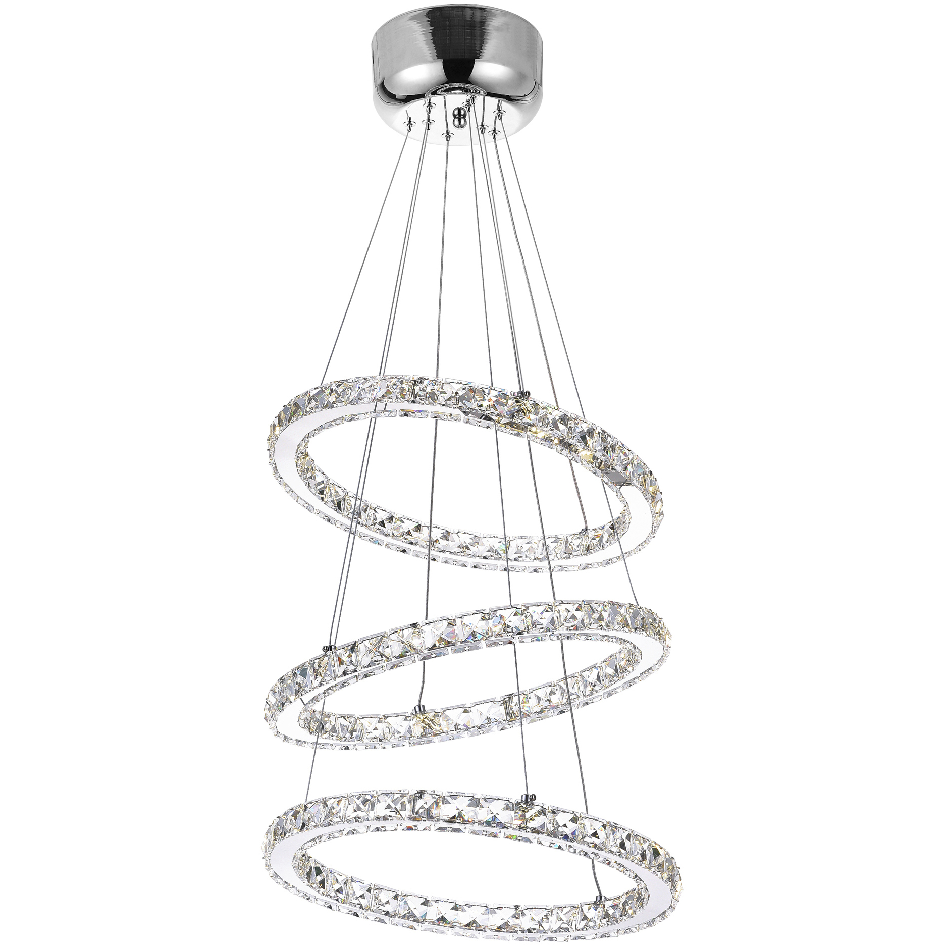 Ring LED 16 inch Chrome Chandelier Ceiling Light