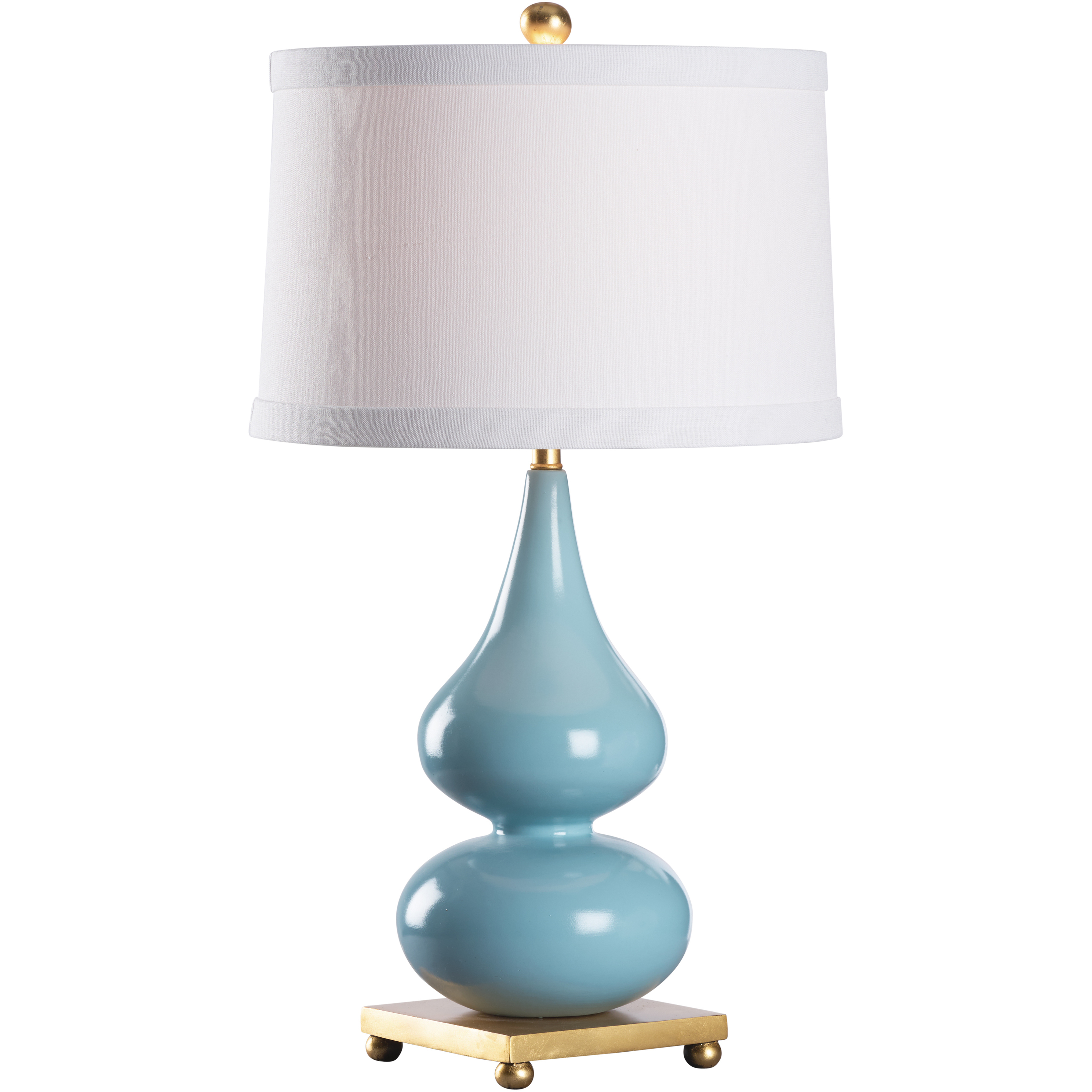 Whitney 20 inch 100.00 watt Blue and Gold Table Lamp Portable Light
