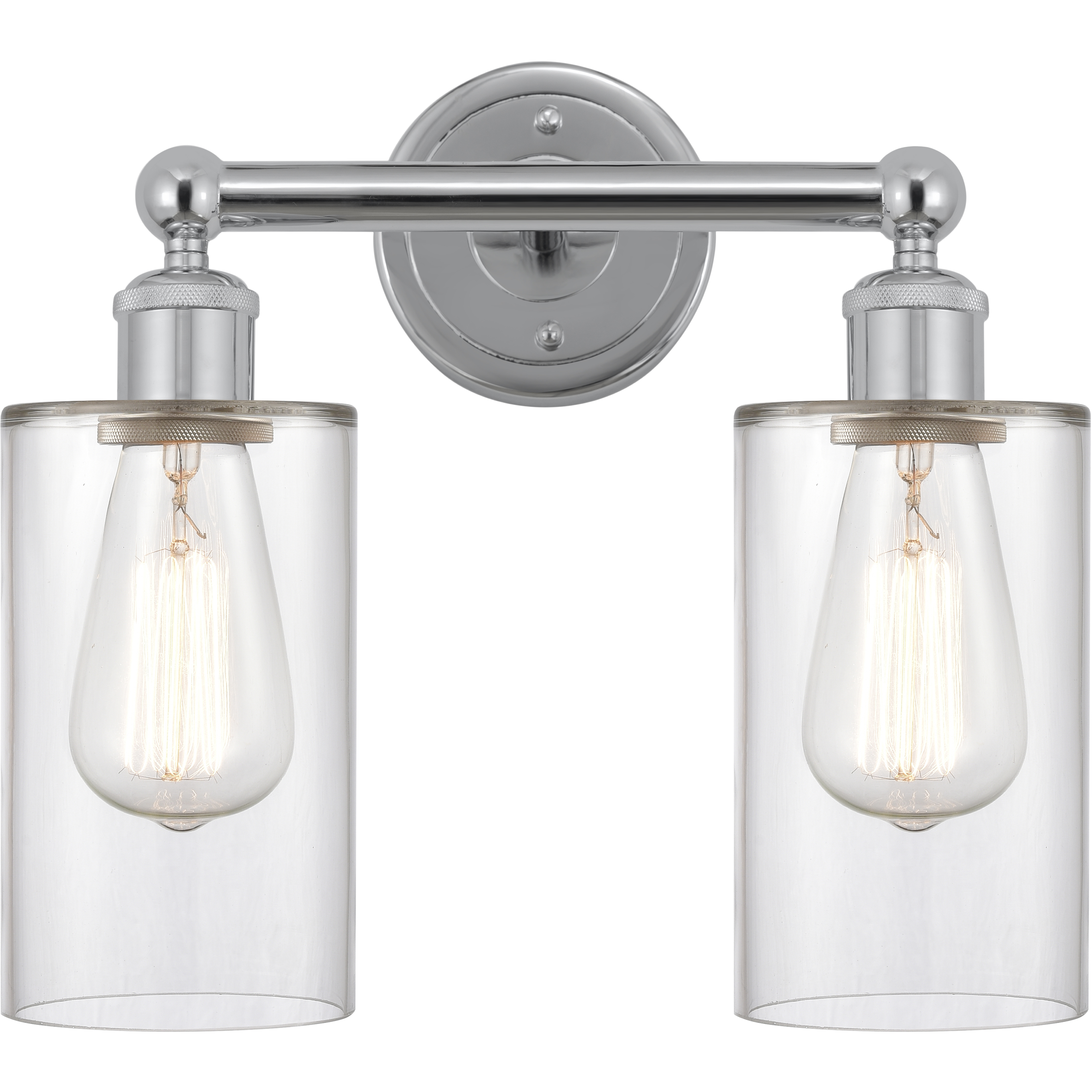Edison Clymer 2 Light 13 inch Polished Chrome Bath Vanity Light Wall Light in Clear Glass