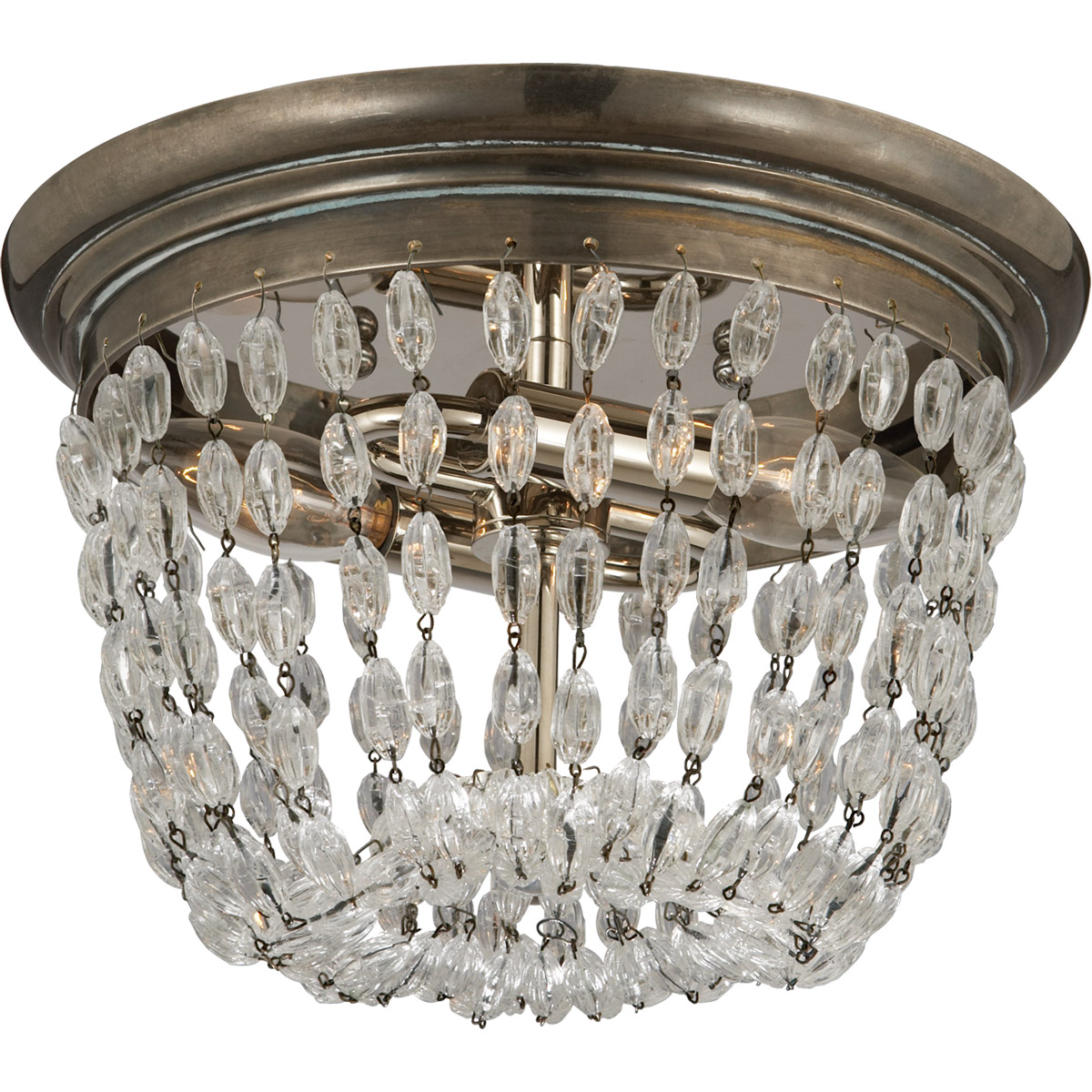 Chapman & Myers Paris Flea Market 2 Light 10 inch Sheffield Silver Flush Mount Ceiling Light, Small