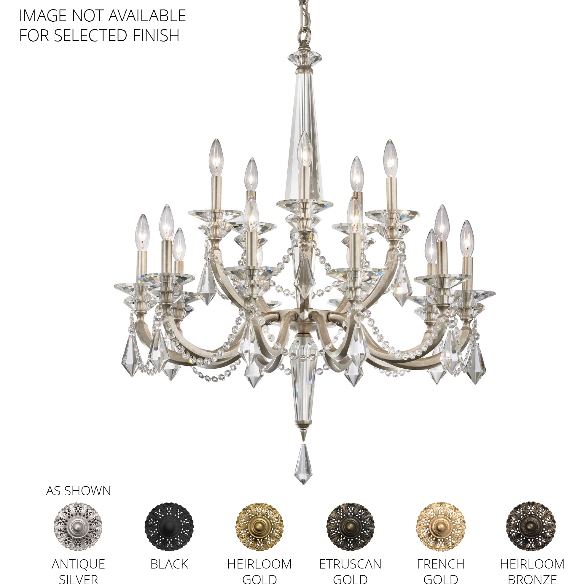 Signature Verona 15 Light 32.5 inch Heirloom Bronze Chandelier Ceiling Light, Schonbek Signature