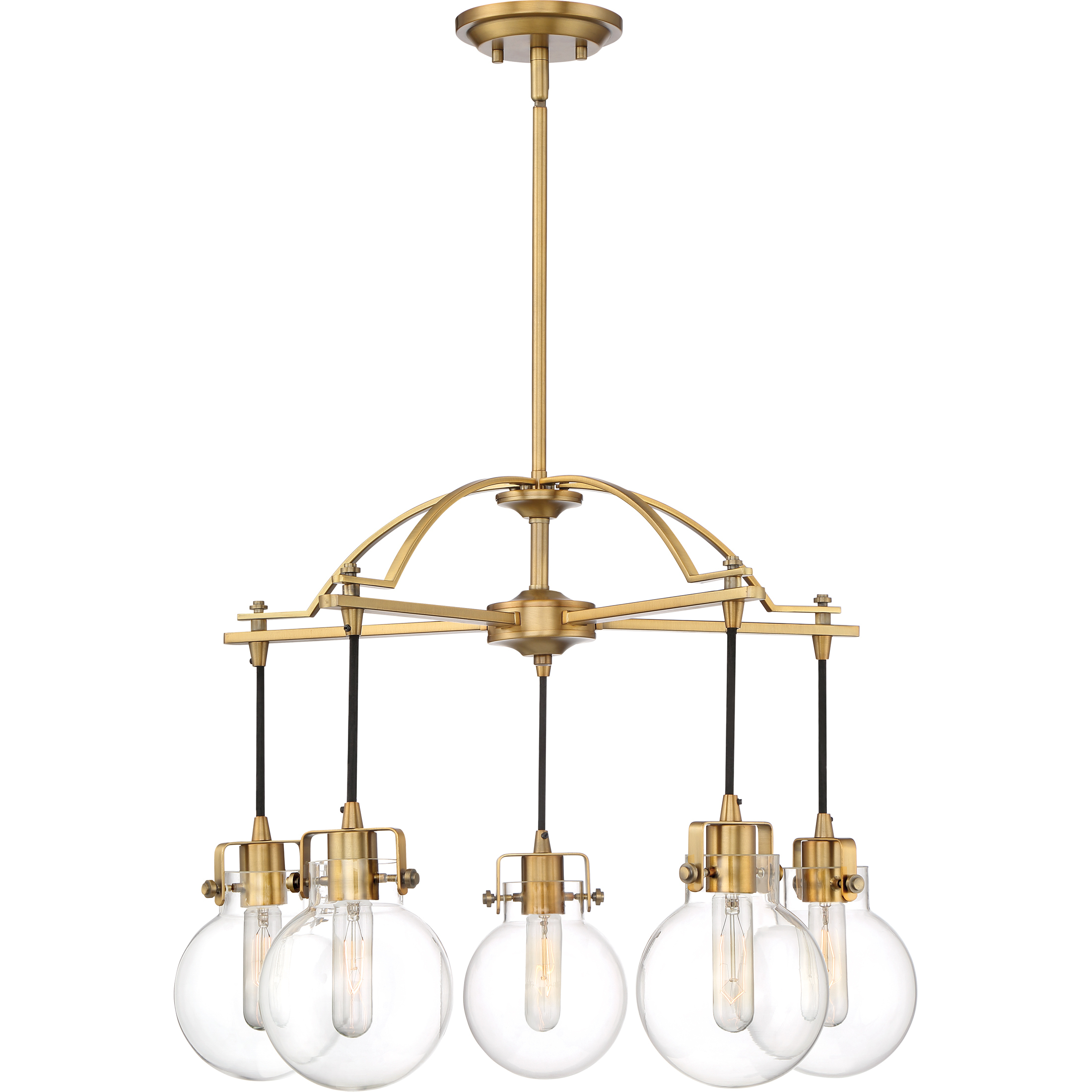 Sidwell 5 Light 26 inch Weathered Brass Chandelier Ceiling Light