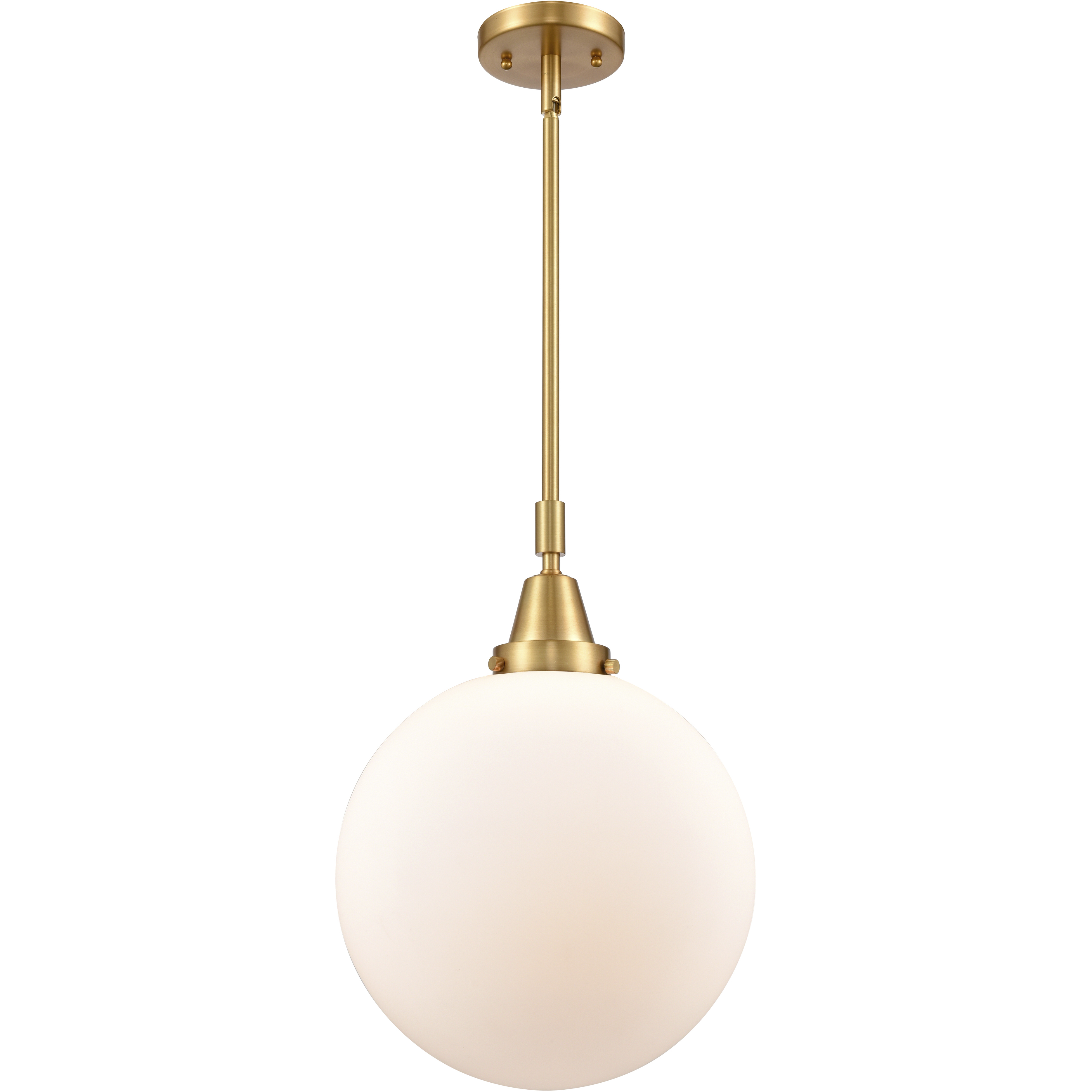 Franklin Restoration Beacon LED 12 inch Satin Gold Mini Pendant Ceiling Light in Matte White Glass