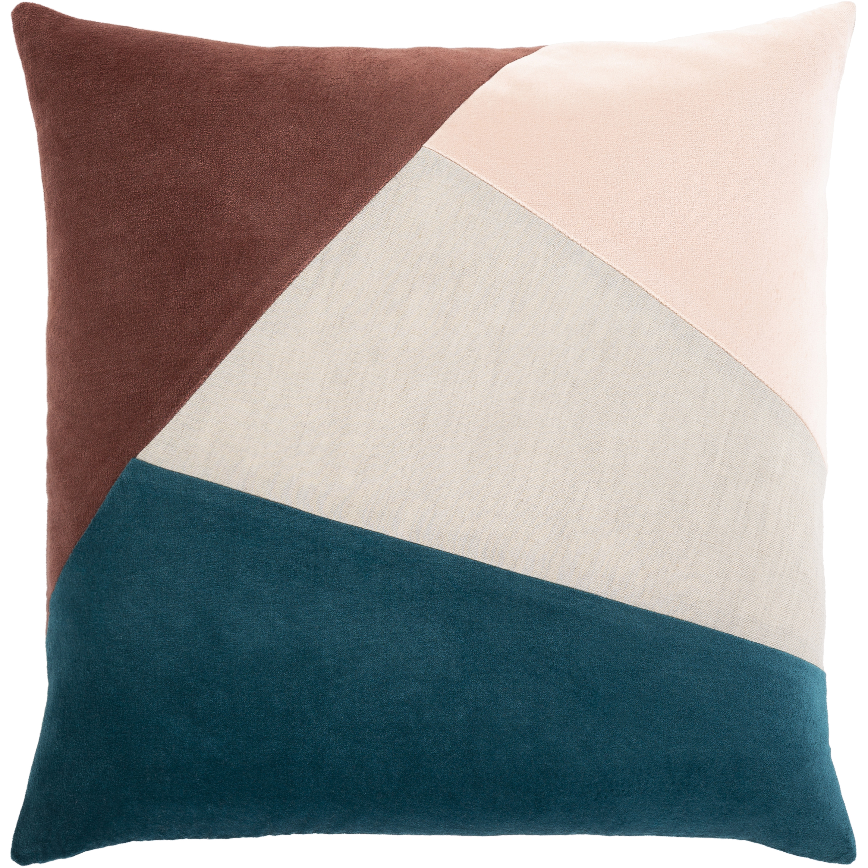 Surya Cotton Velvet 18-in x 18-in Bright Blue Indoor Decorative Pillow