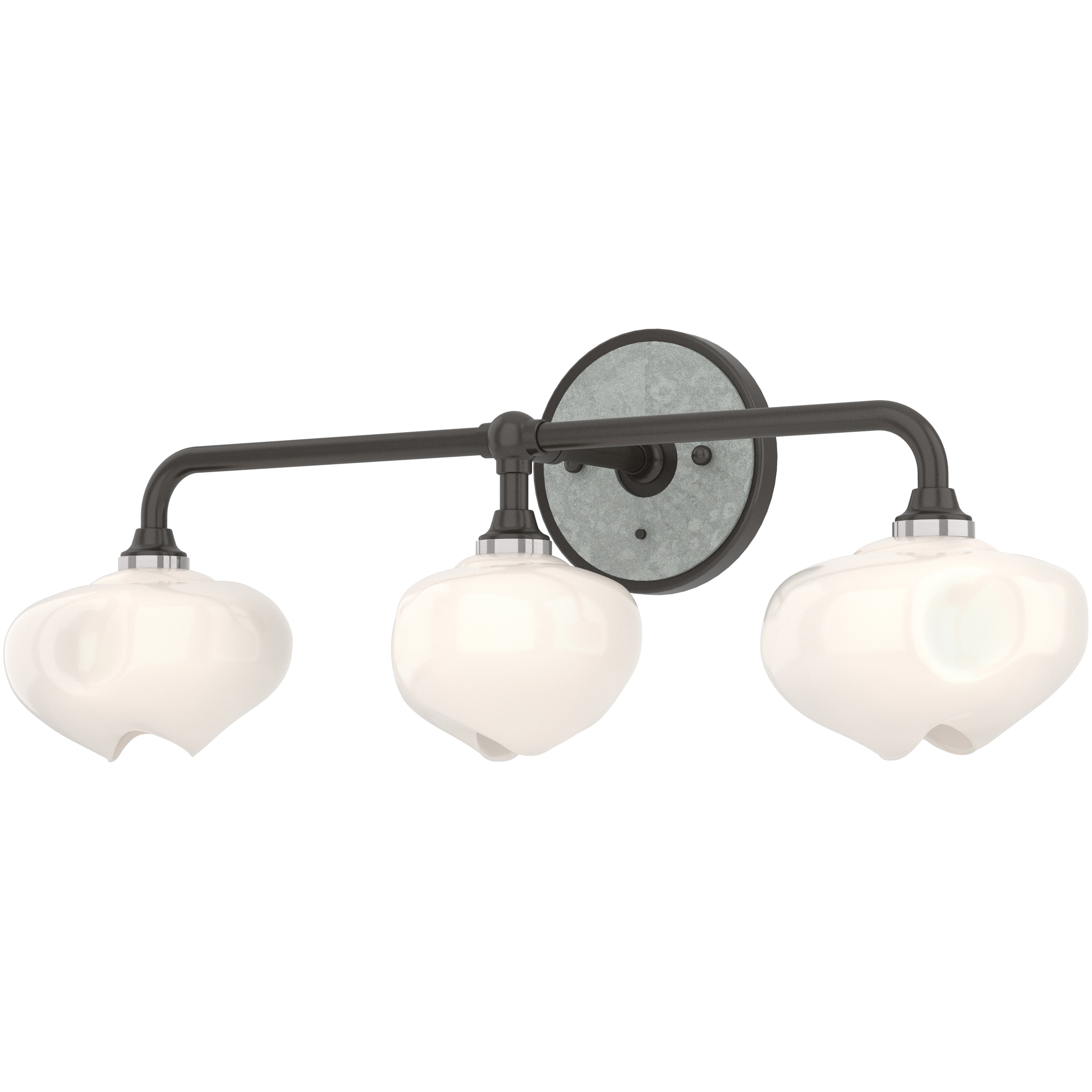 Ume 3 Light 22 inch Oil Rubbed Bronze and Vintage Platinum Curved Arm Bath Sconce Wall Light in Oil Rubbed Bronze/Vintage Platinum, Frosted, Curved Arm