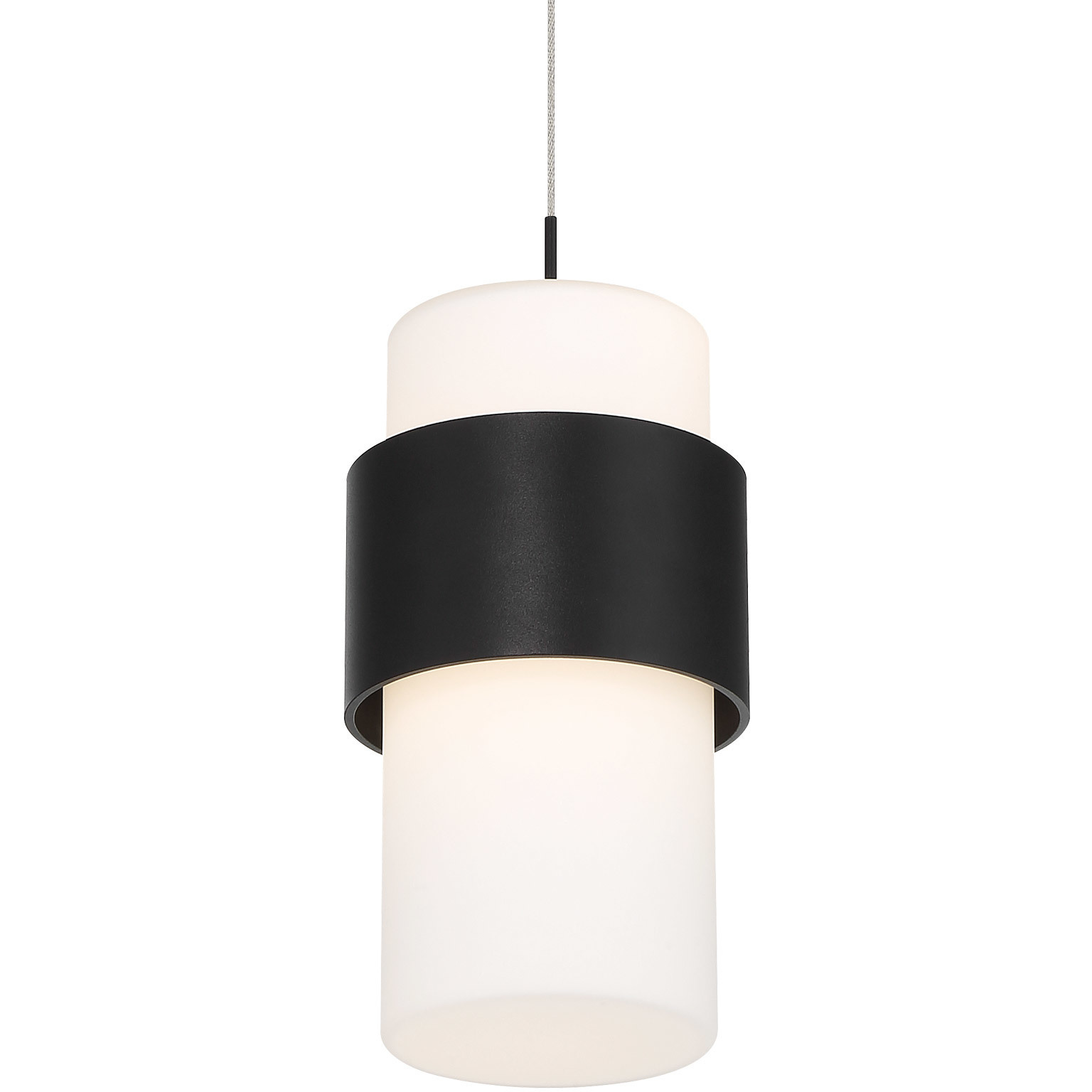 Banded LED 5 inch Black Mini-Pendant Ceiling Light, dweLED