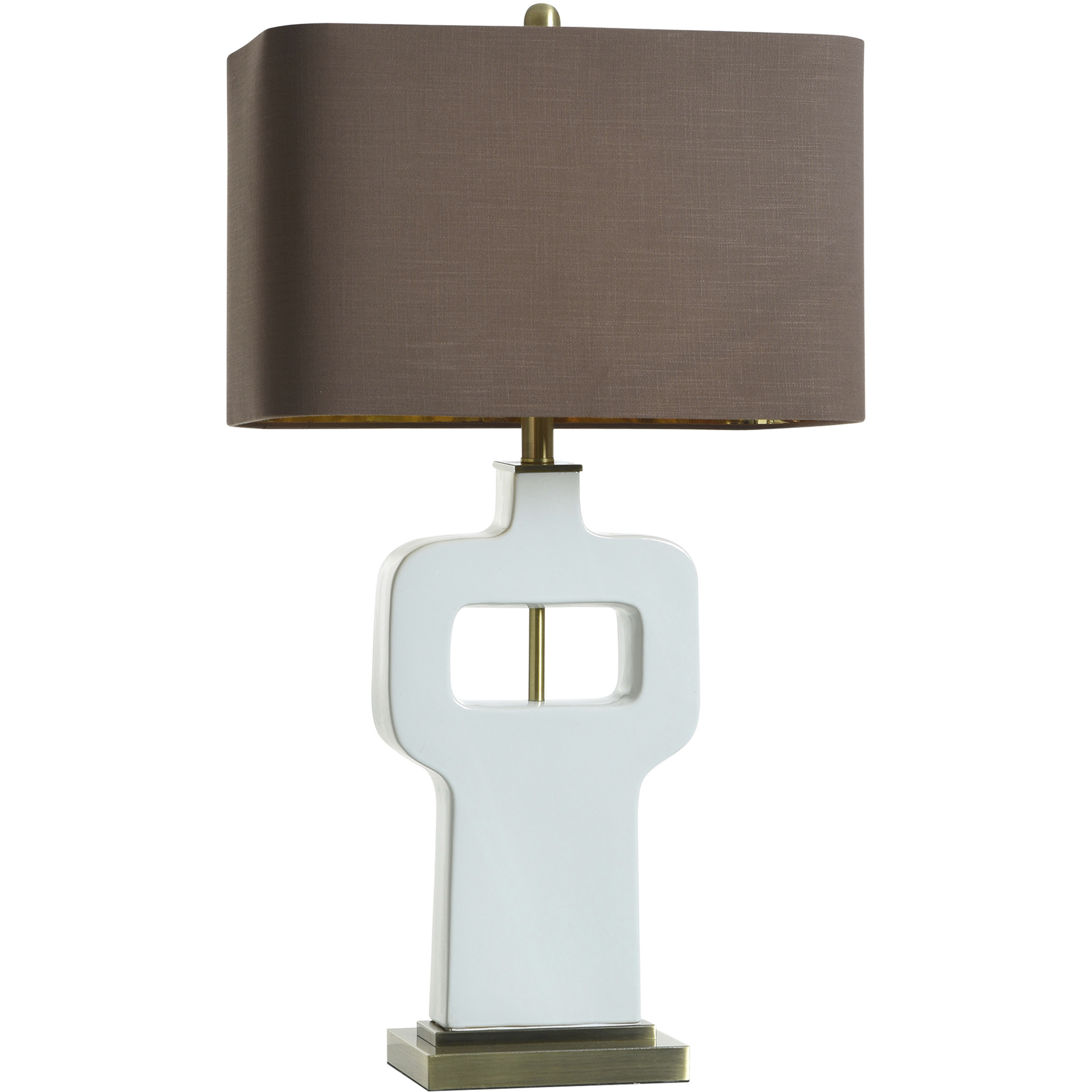 Prelude 23.75 inch 100.00 watt White and Antique Brass Table Lamp Portable Light